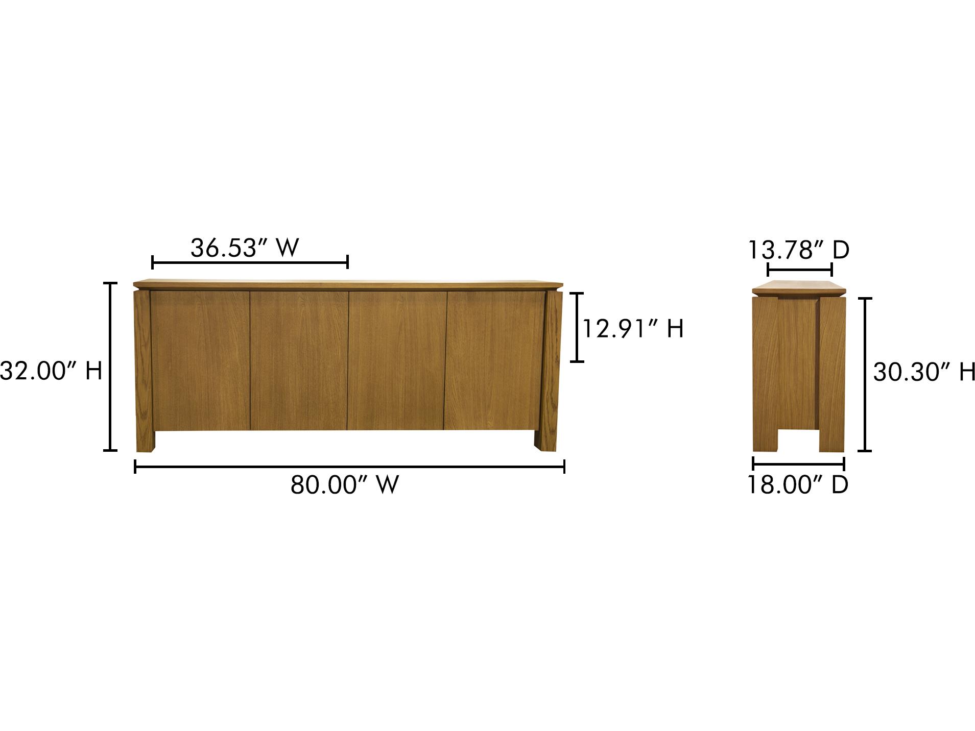 Moe's Home Brook 80" Oak Wood Sideboard