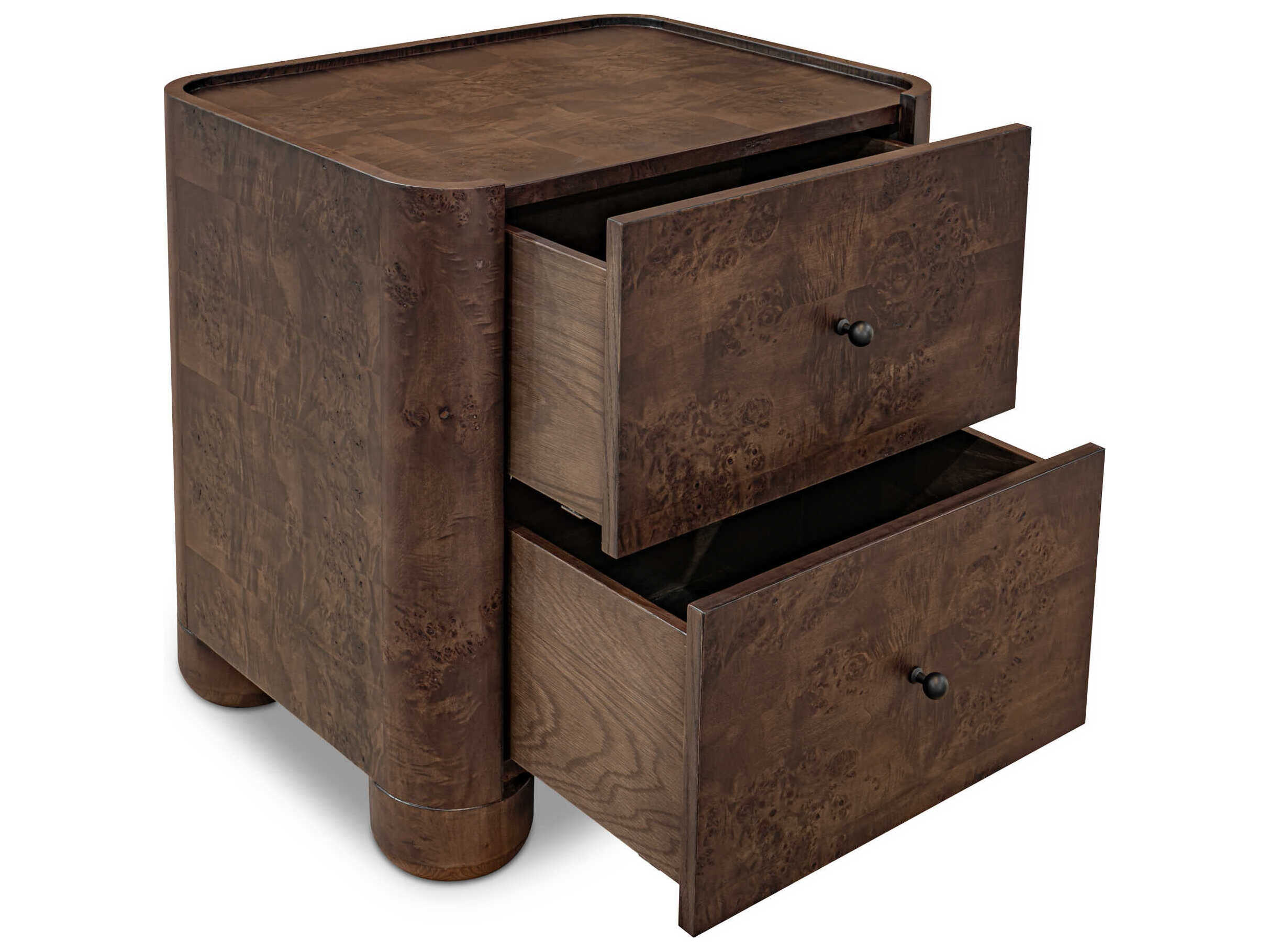 Moe's Home Gibson 2-Drawers Oak Wood Nightstand