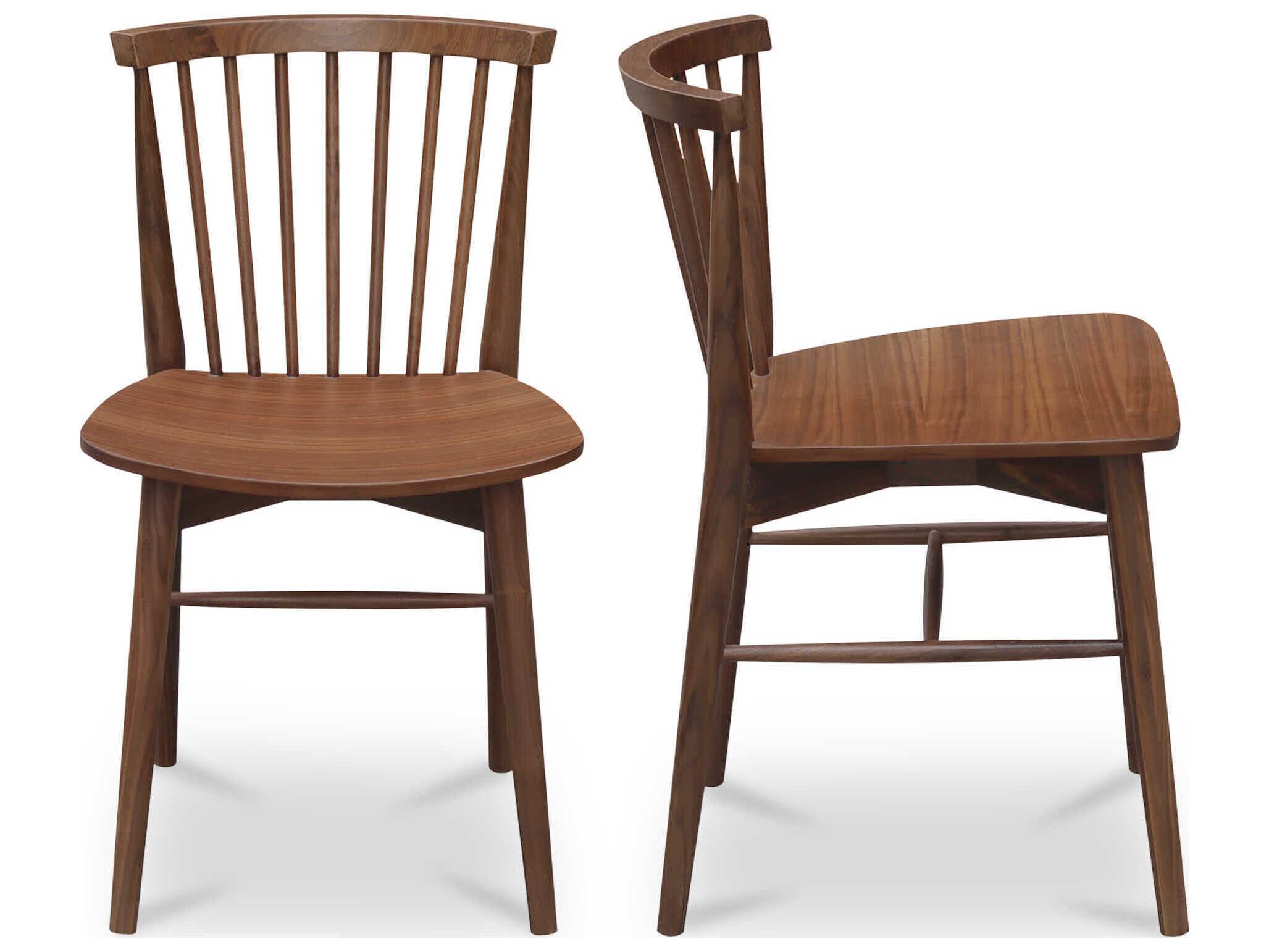 Moe's Home Marley Plywood Brown Armless Dining Chair Set of 2