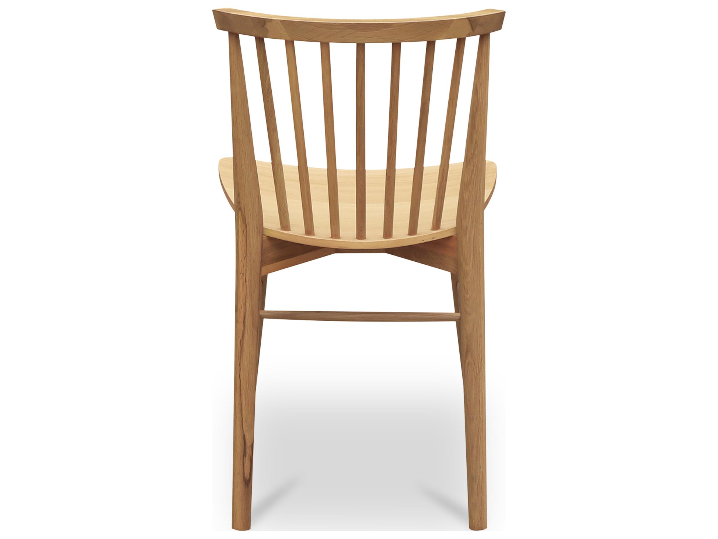 Moe's Home Marley Oak Wood Natural Armless Dining Chair Set of 2