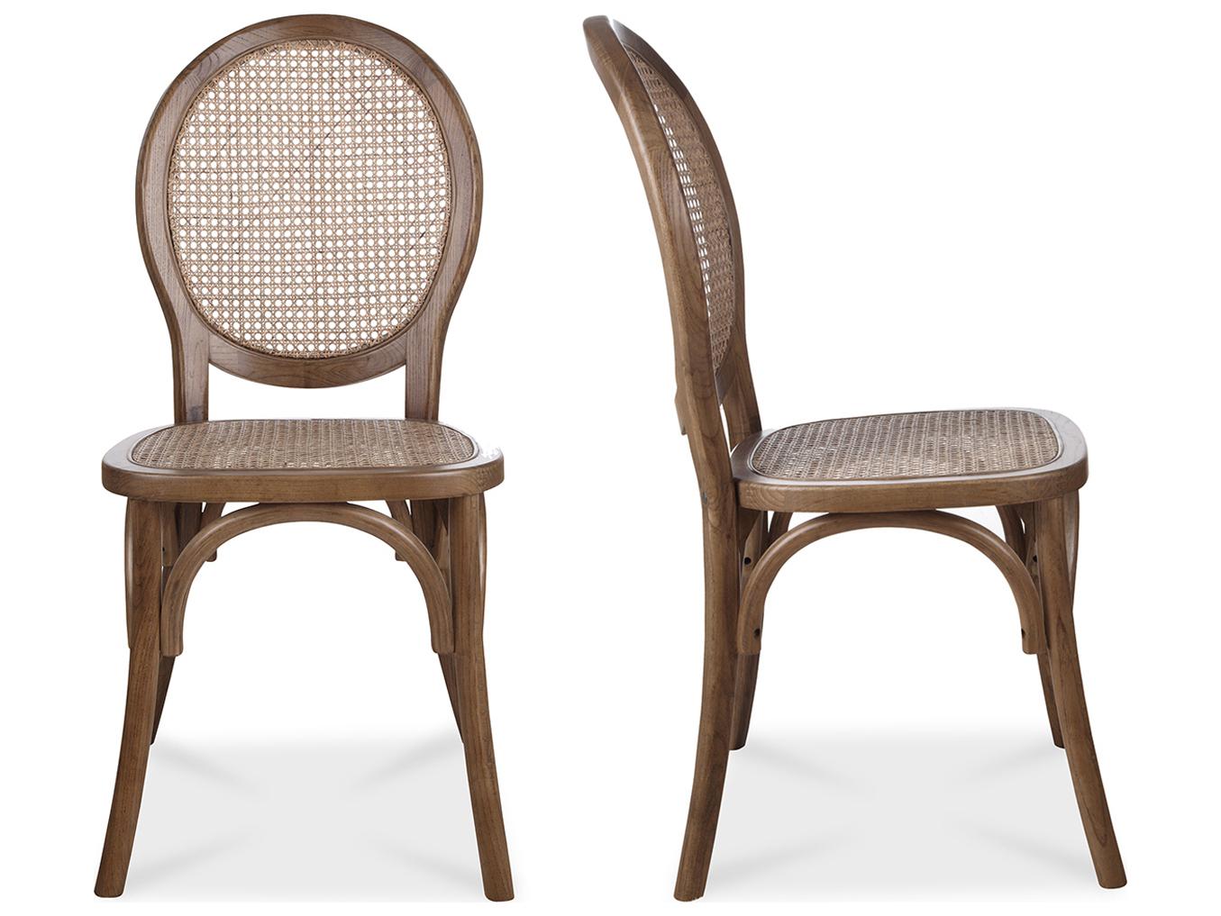 Moe's Home Elm Wood Brown Side Dining Chair - Set of Two