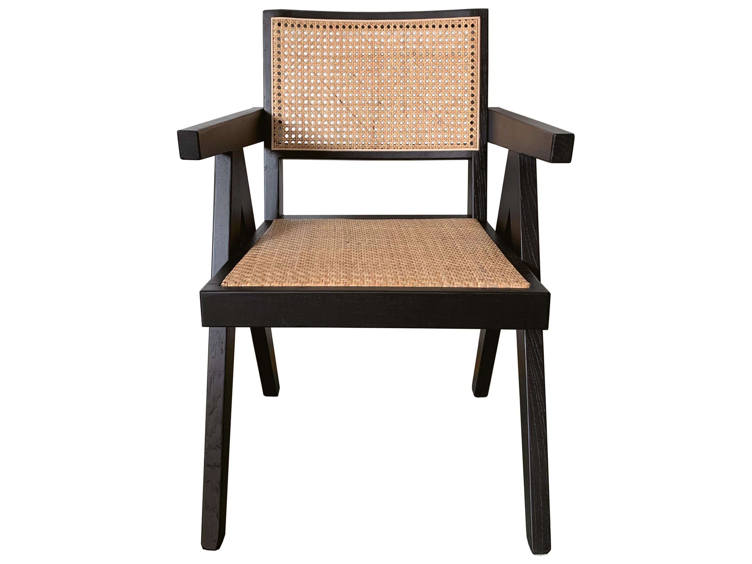 Moe's Home Takashi Elm Wood Brown Arm Dining Chair - Set of Two