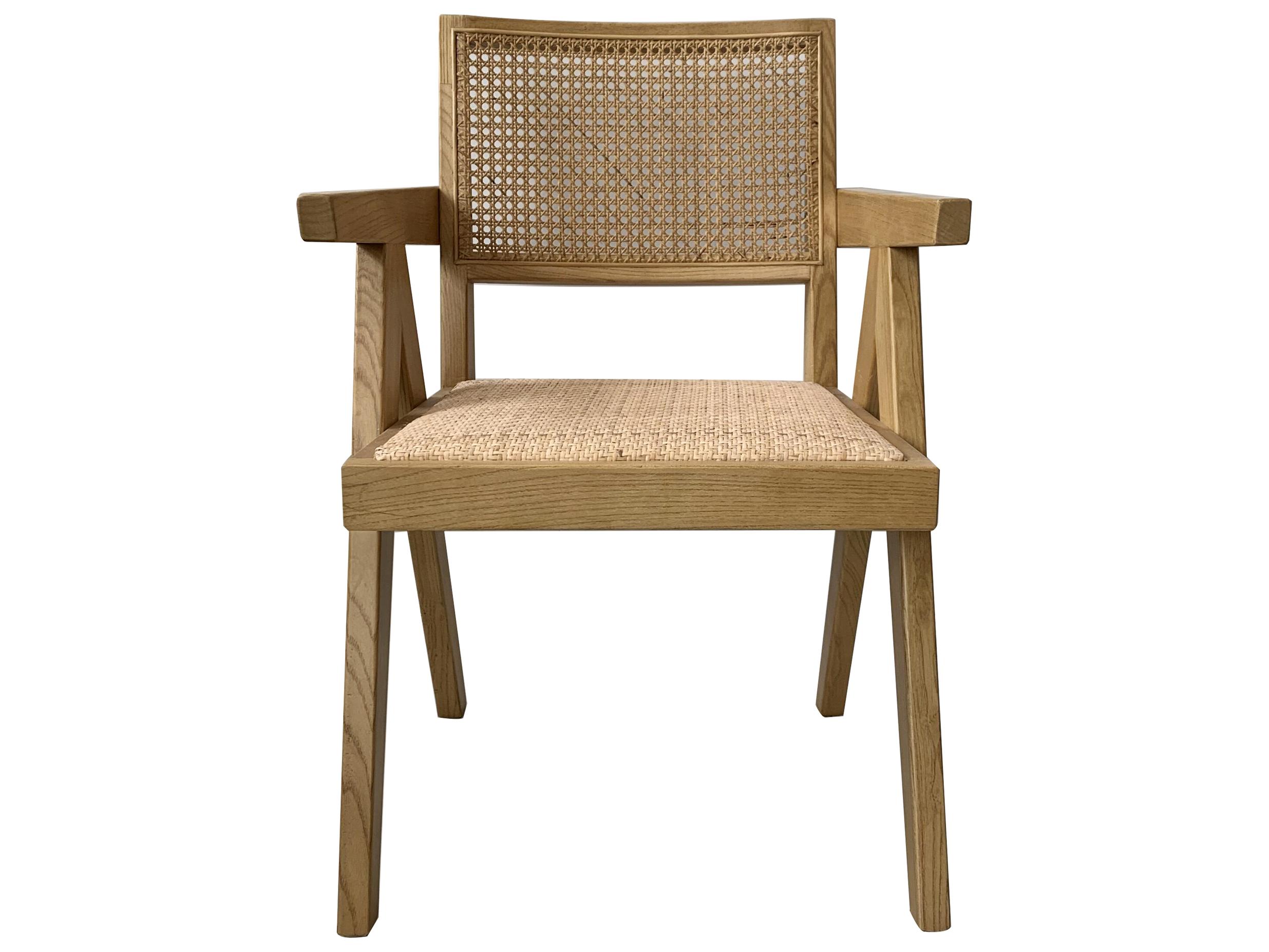 Moe's Home Takashi Elm Wood Brown Arm Dining Chair - Set of Two