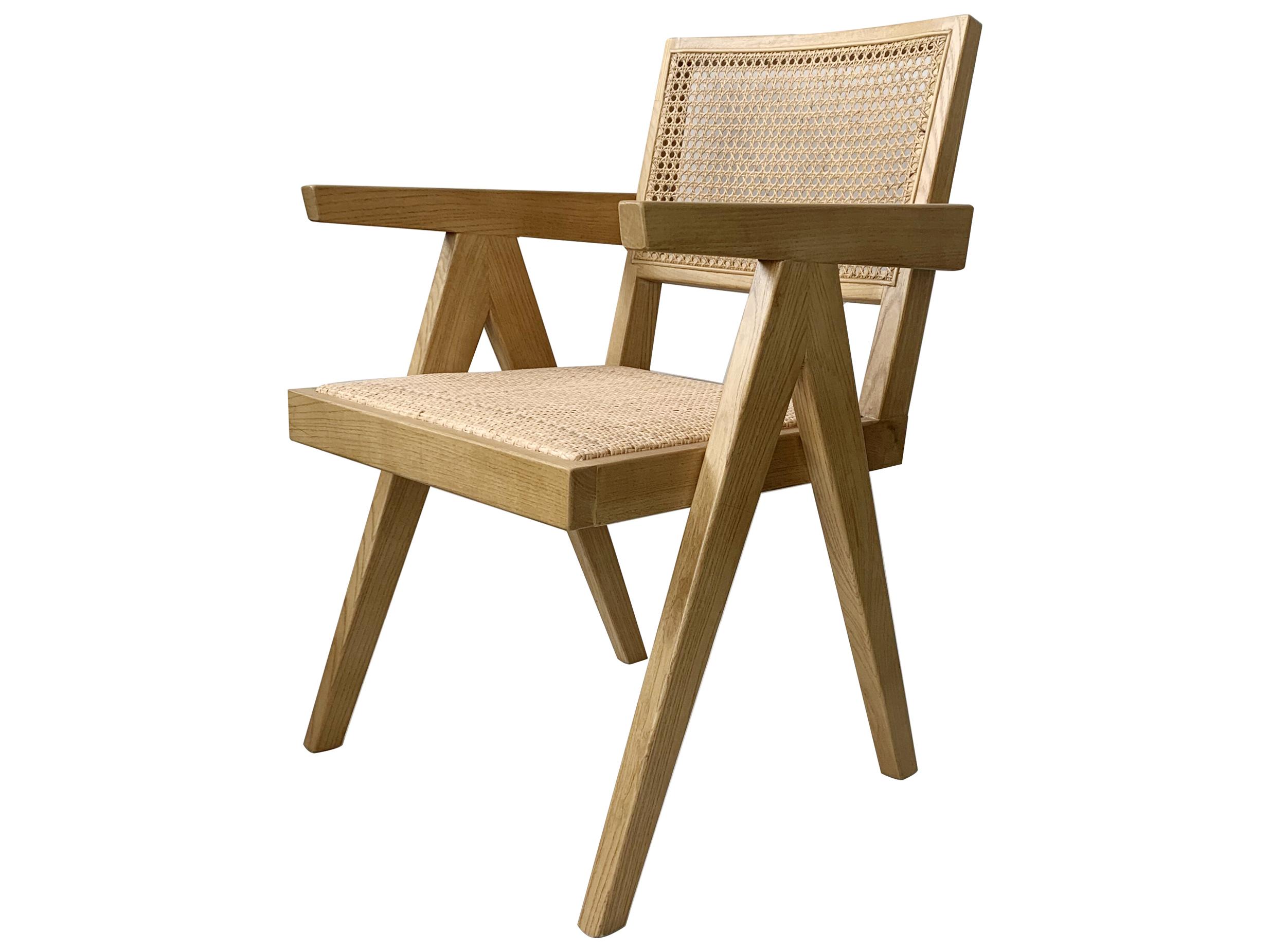 Moe's Home Takashi Elm Wood Brown Arm Dining Chair - Set of Two