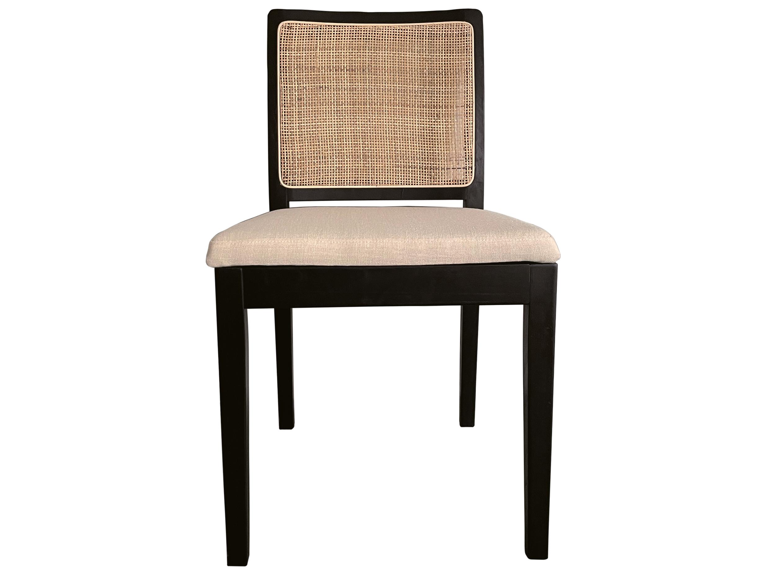 Moe's Home Elm Wood Black Upholstered Side Dining Chair - Set of Two