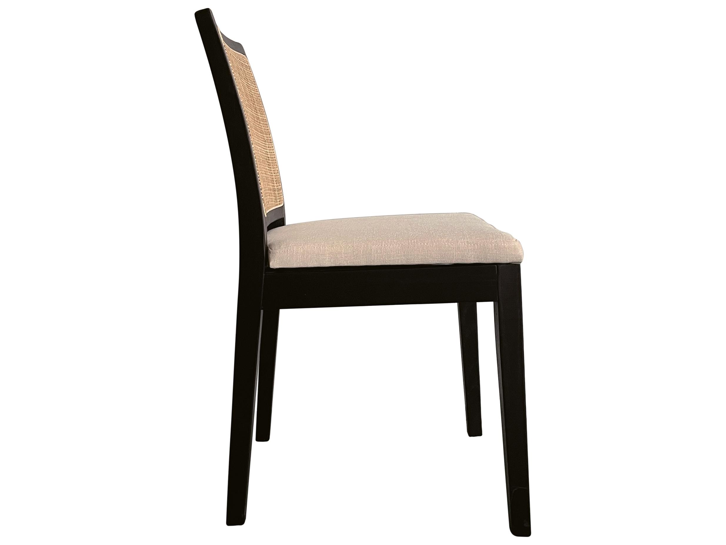 Moe's Home Elm Wood Black Upholstered Side Dining Chair - Set of Two