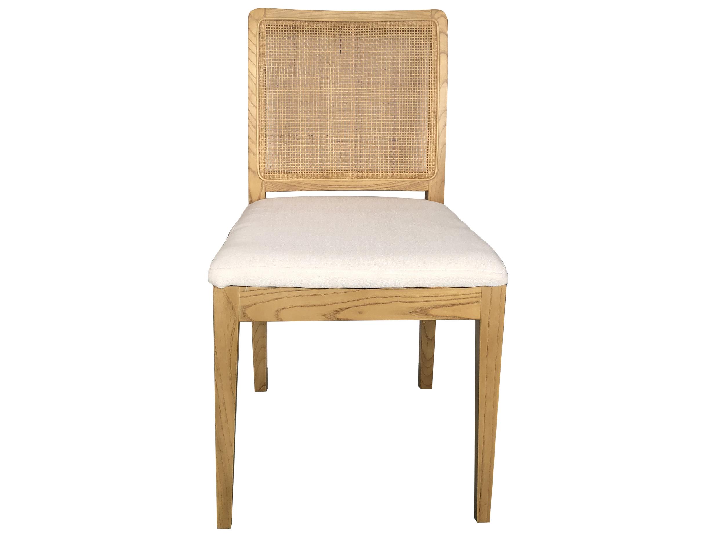 Moe's Home Orville Elm Wood Brown Upholstered Side Dining Chair - Set of Two