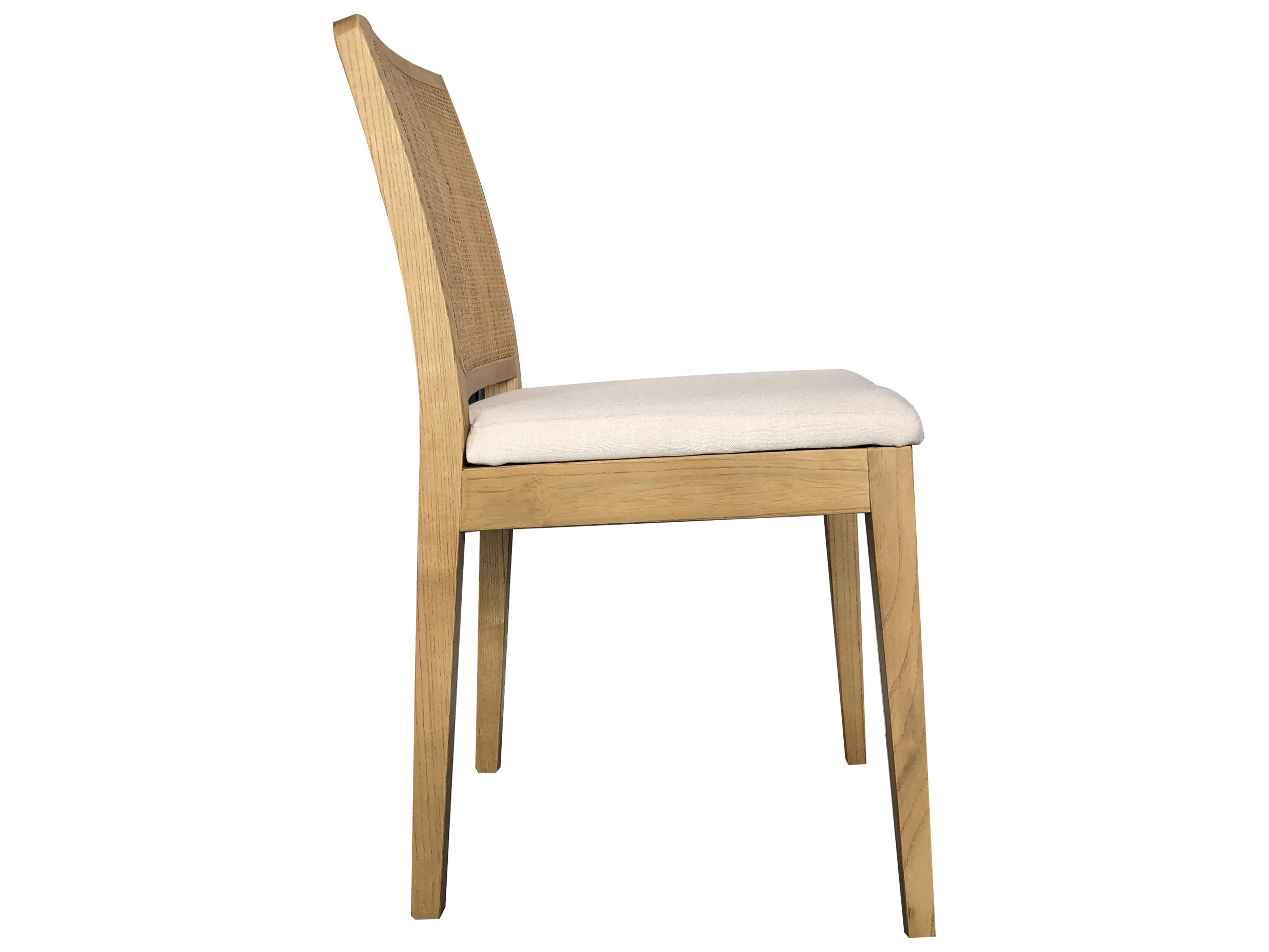 Moe's Home Orville Elm Wood Brown Upholstered Side Dining Chair - Set of Two