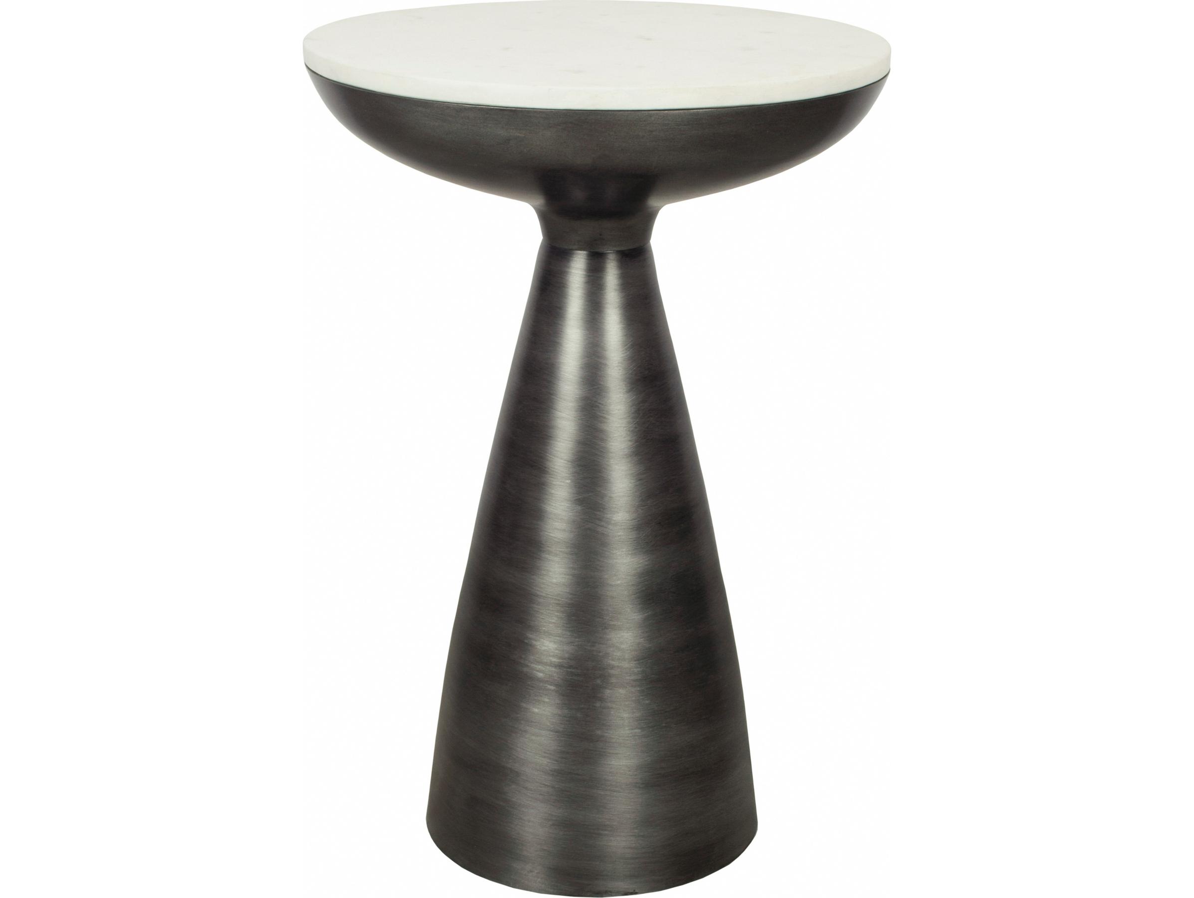 Moe's Home Round Marble White End Table