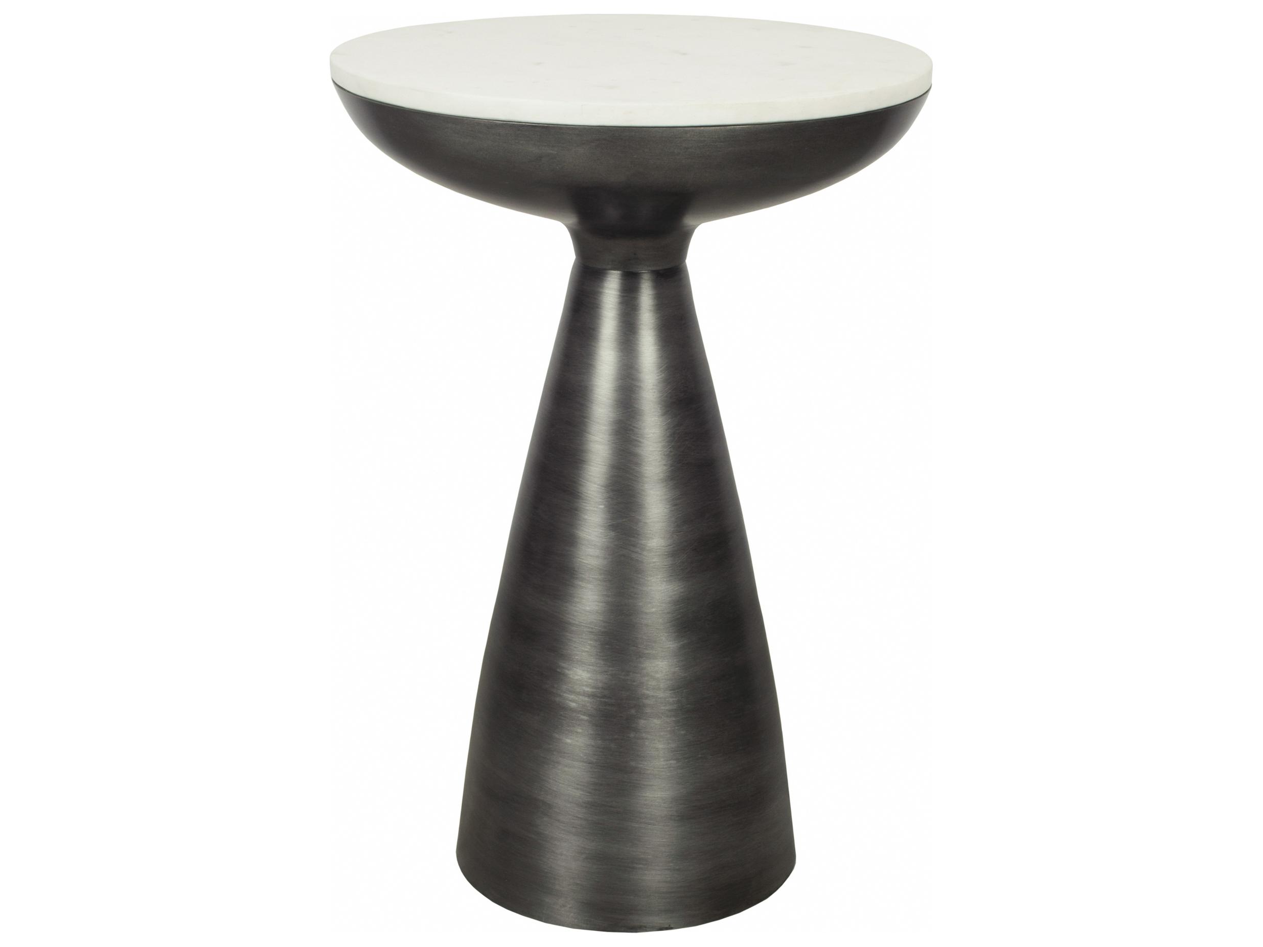 Moe's Home Round Marble White End Table