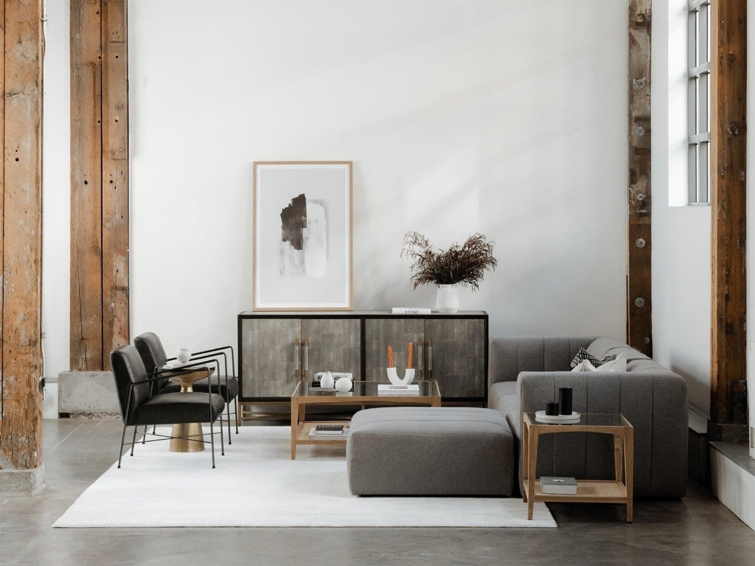 Moe's Home Font Round Granite End Table