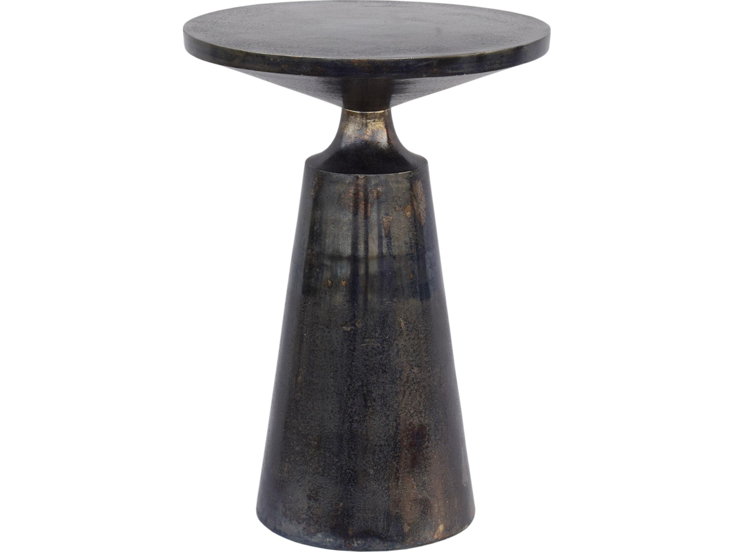 Moe's Home Round Metal Charcoal Grey End Table