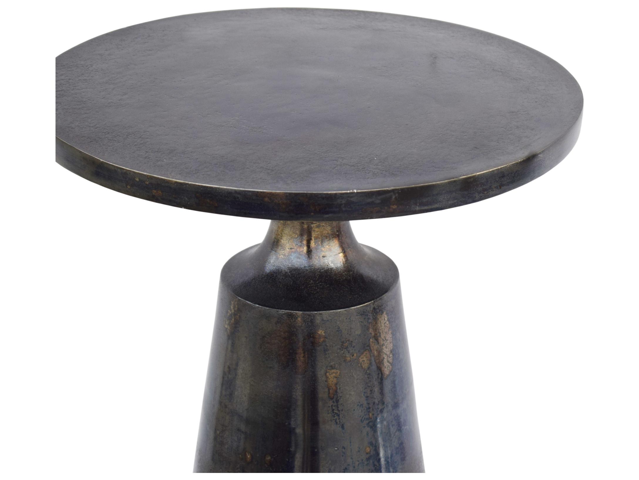 Moe's Home Round Metal Charcoal Grey End Table