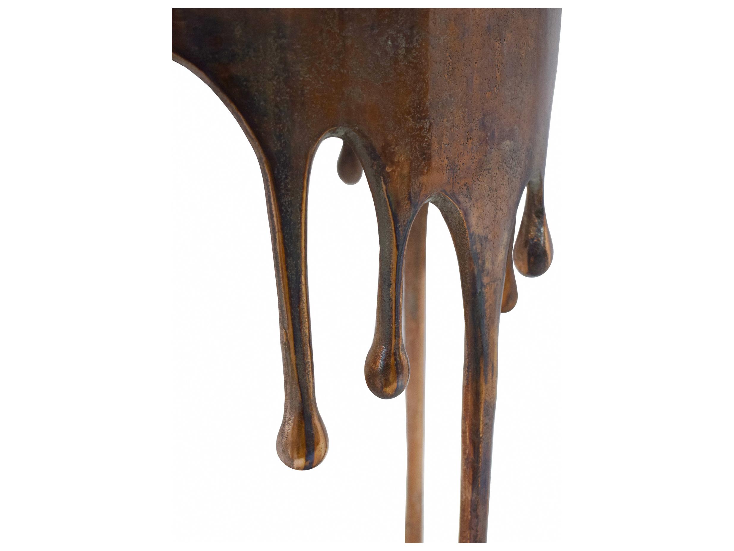 Moe's Home Round Metal Burnt Copper End Table