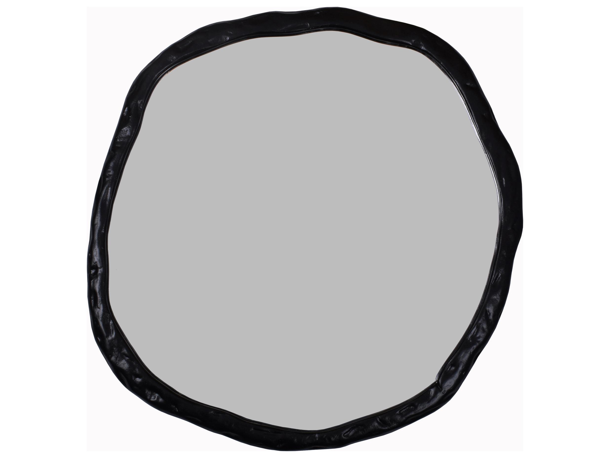 Moe's Home Foundry Black Round Wall Mirror