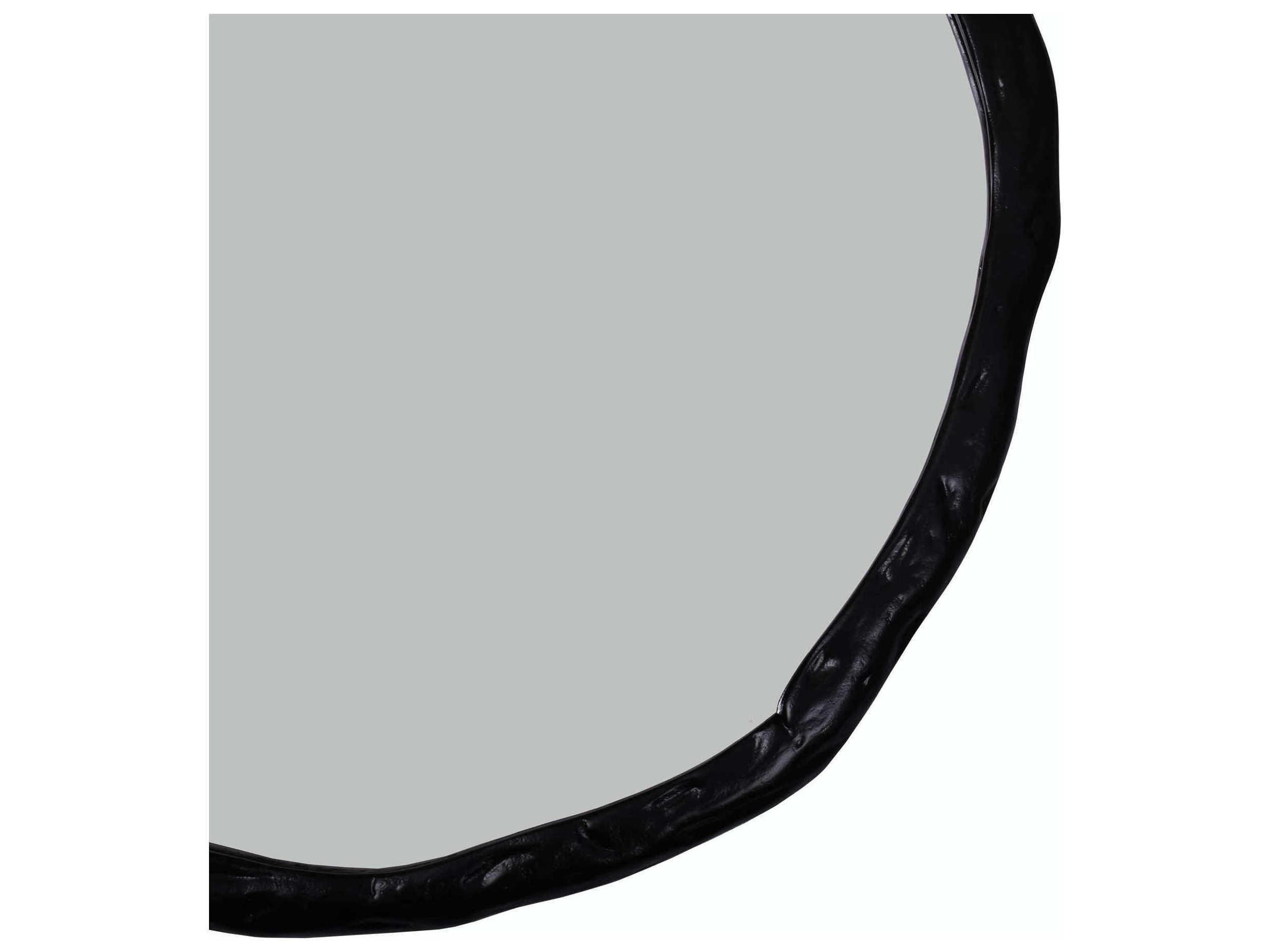 Moe's Home Foundry Black Round Wall Mirror