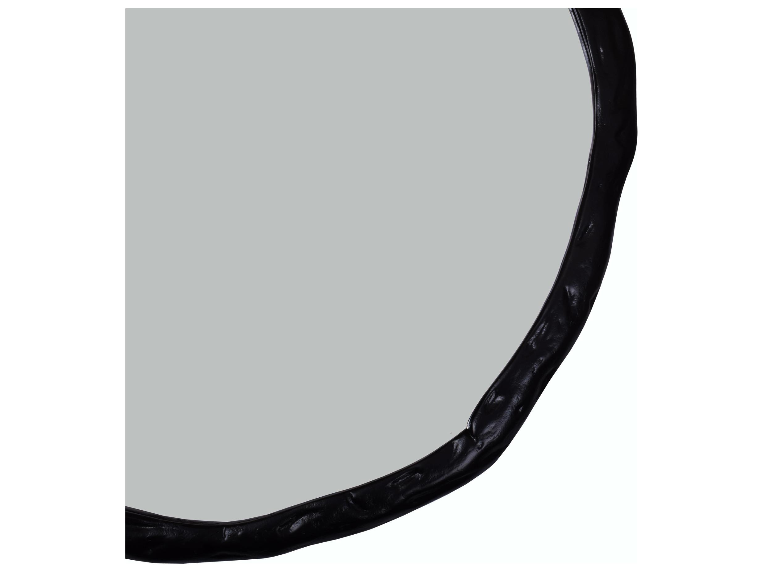Moe's Home Foundry Black Round Wall Mirror