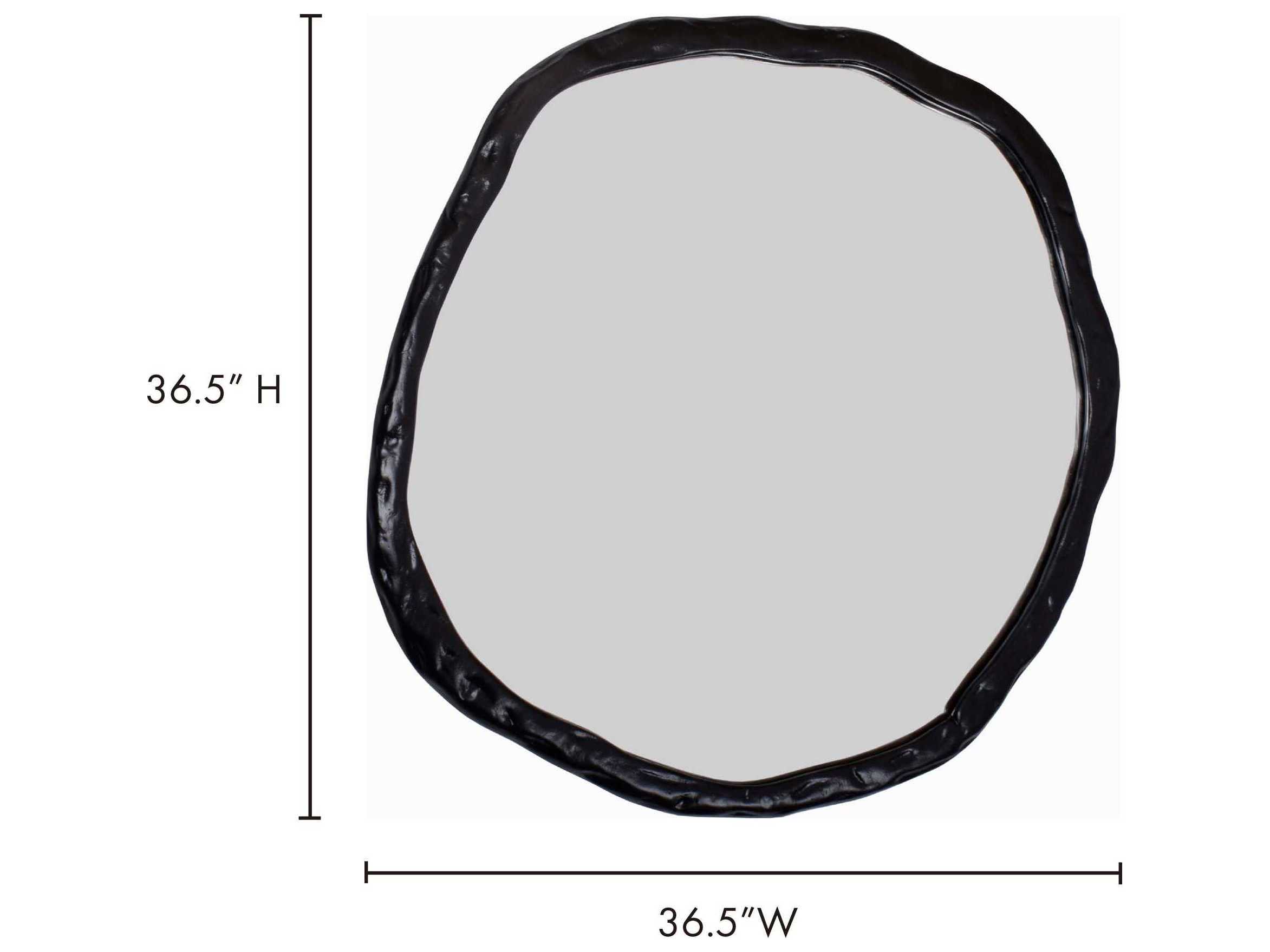 Moe's Home Foundry Black Round Wall Mirror