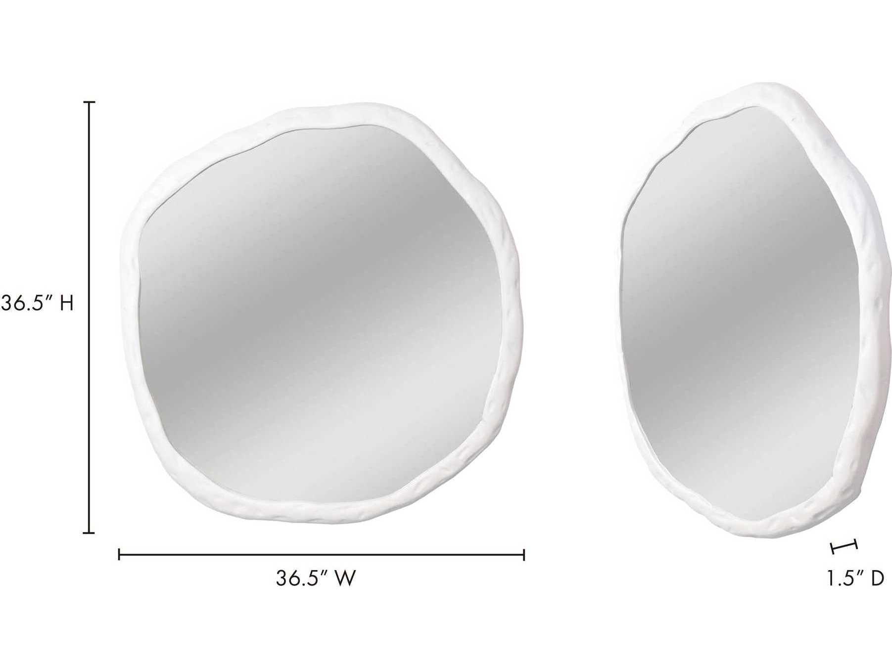 Moe's Home Foundry White Round Wall Mirror