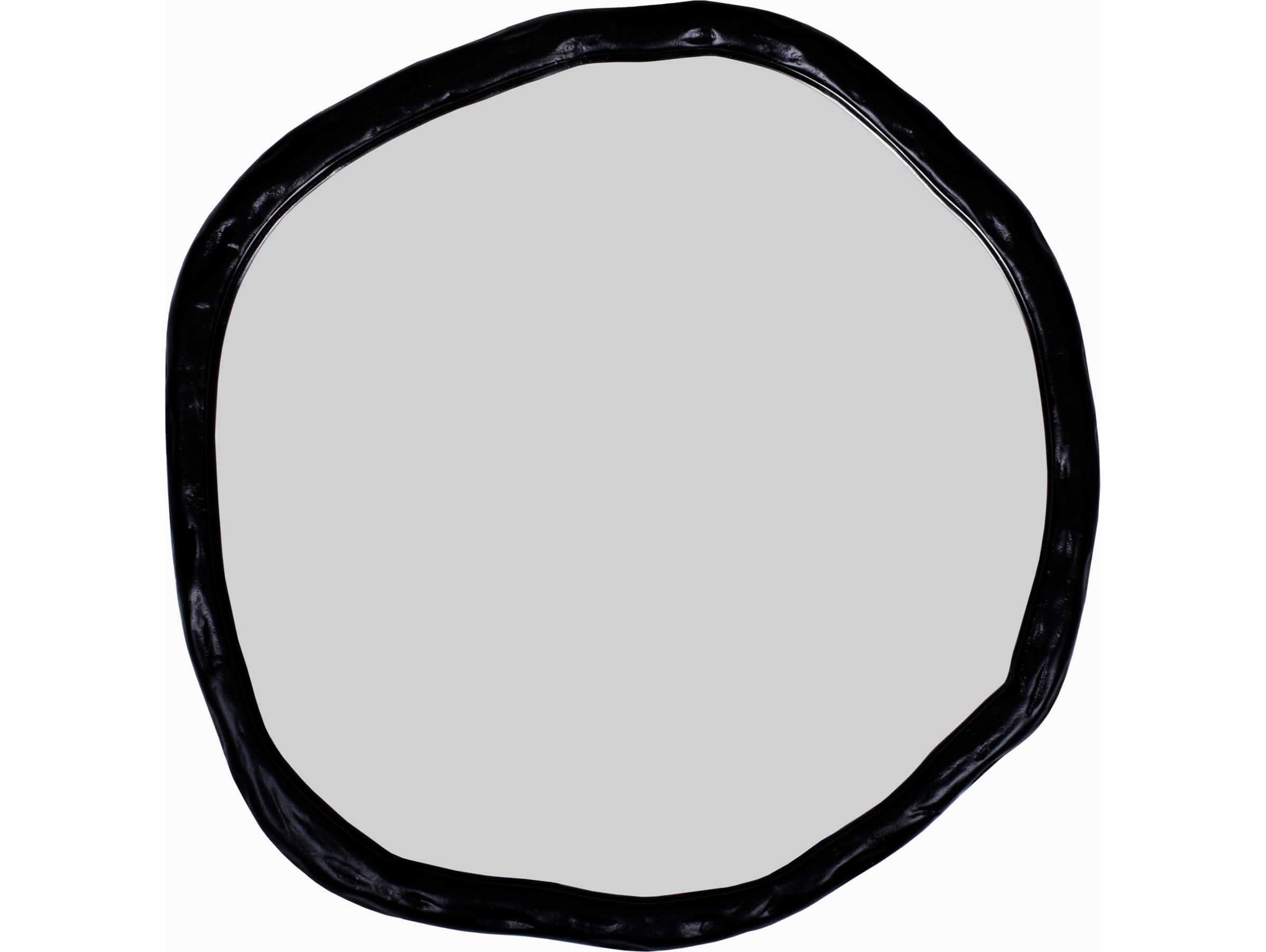 Moe's Home Foundry Black Round Wall Mirror
