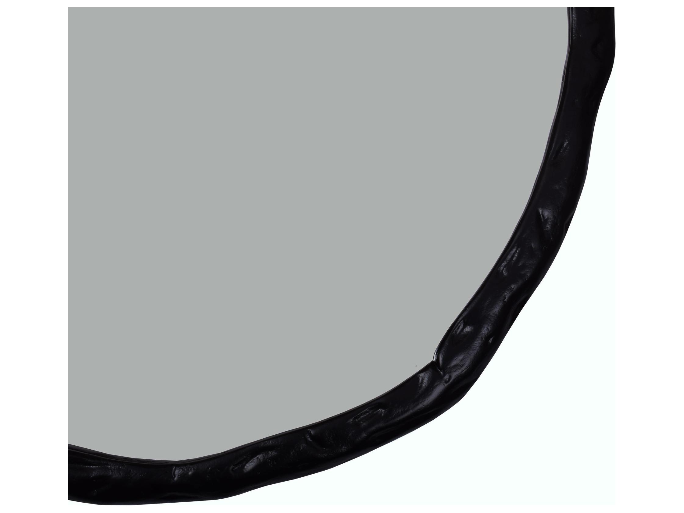Moe's Home Foundry Black Round Wall Mirror
