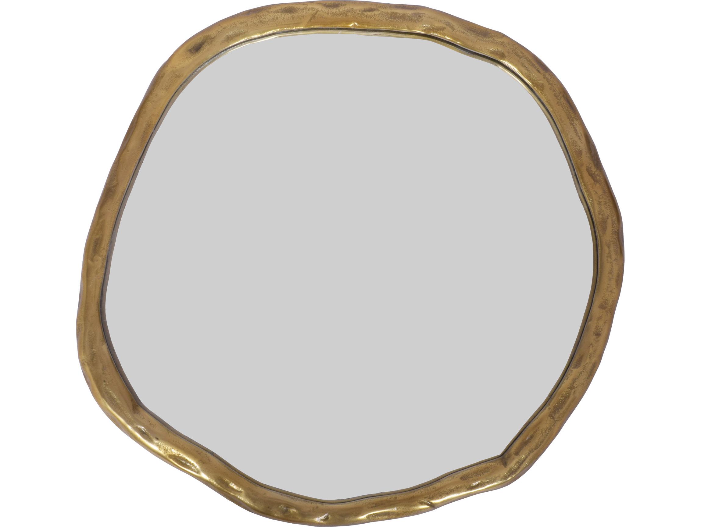 Moe's Home Foundry Brushed Gold Round Wall Mirror