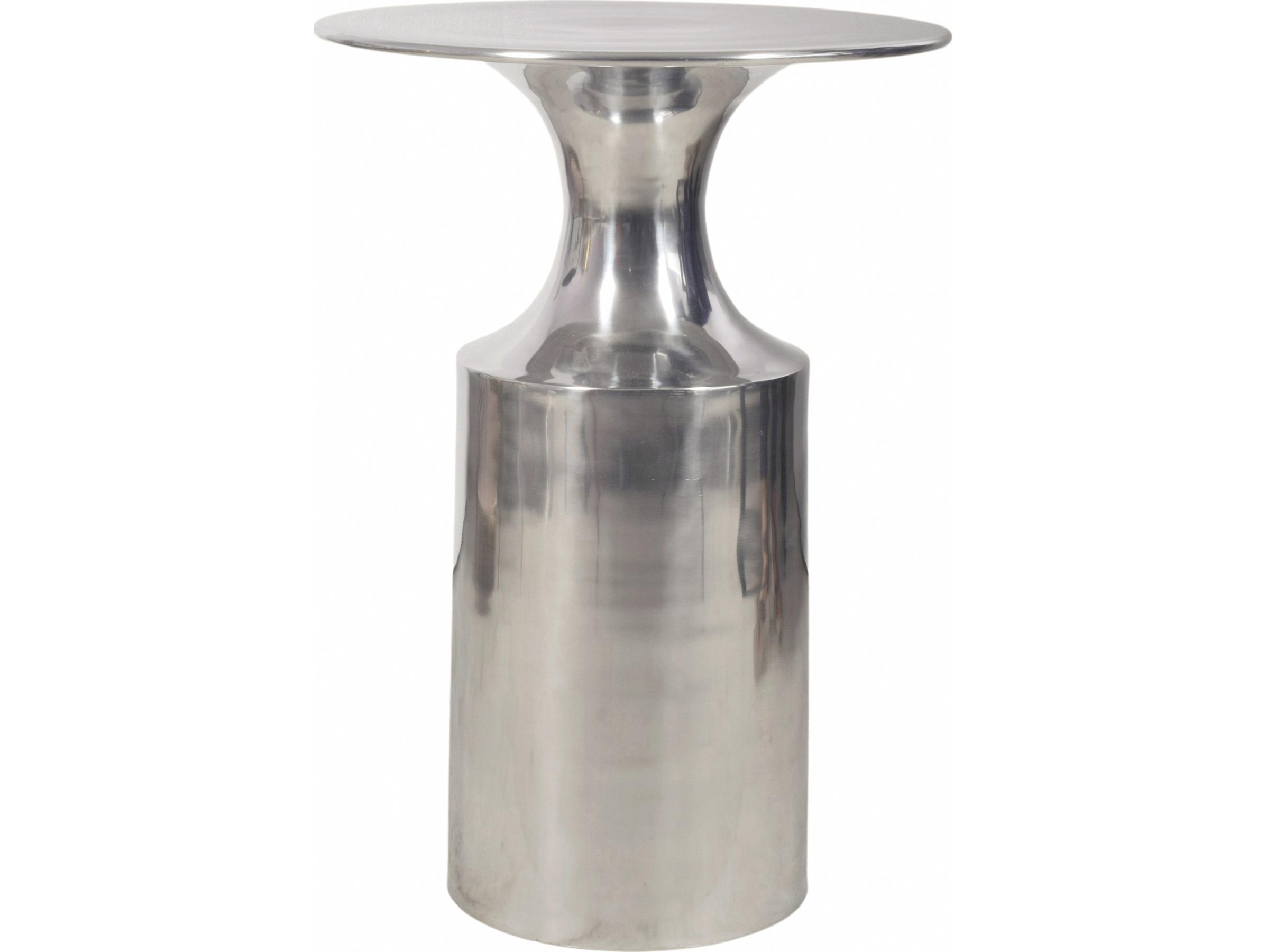 Moe's Home Rassa Round Metal Silver End Table