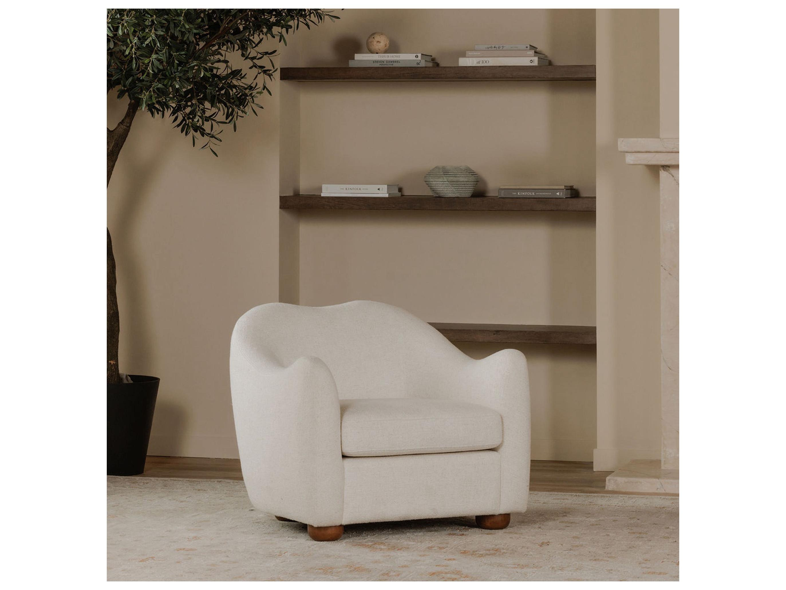 Moe's Home Bria White Accent Chair