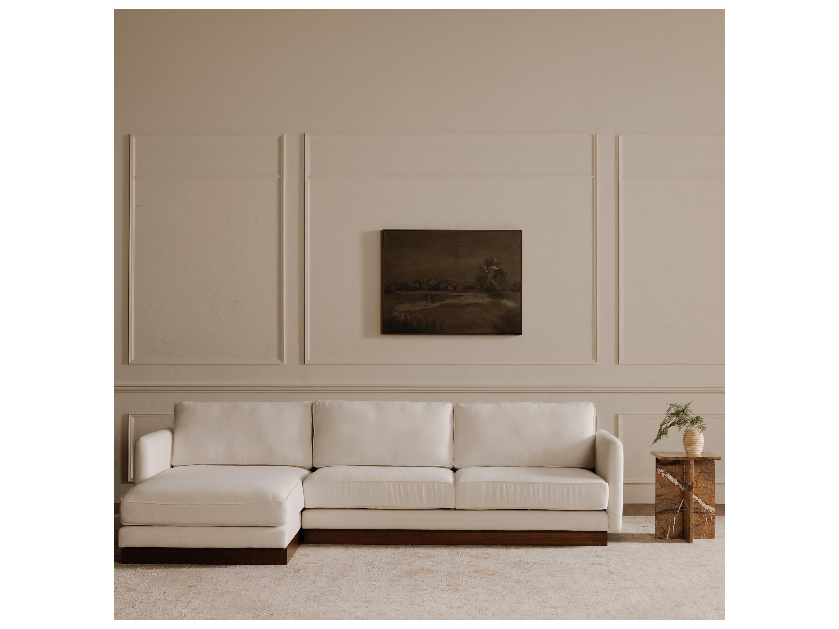 Moe's Home Vernon White Upholstered Right Sectional Sofa