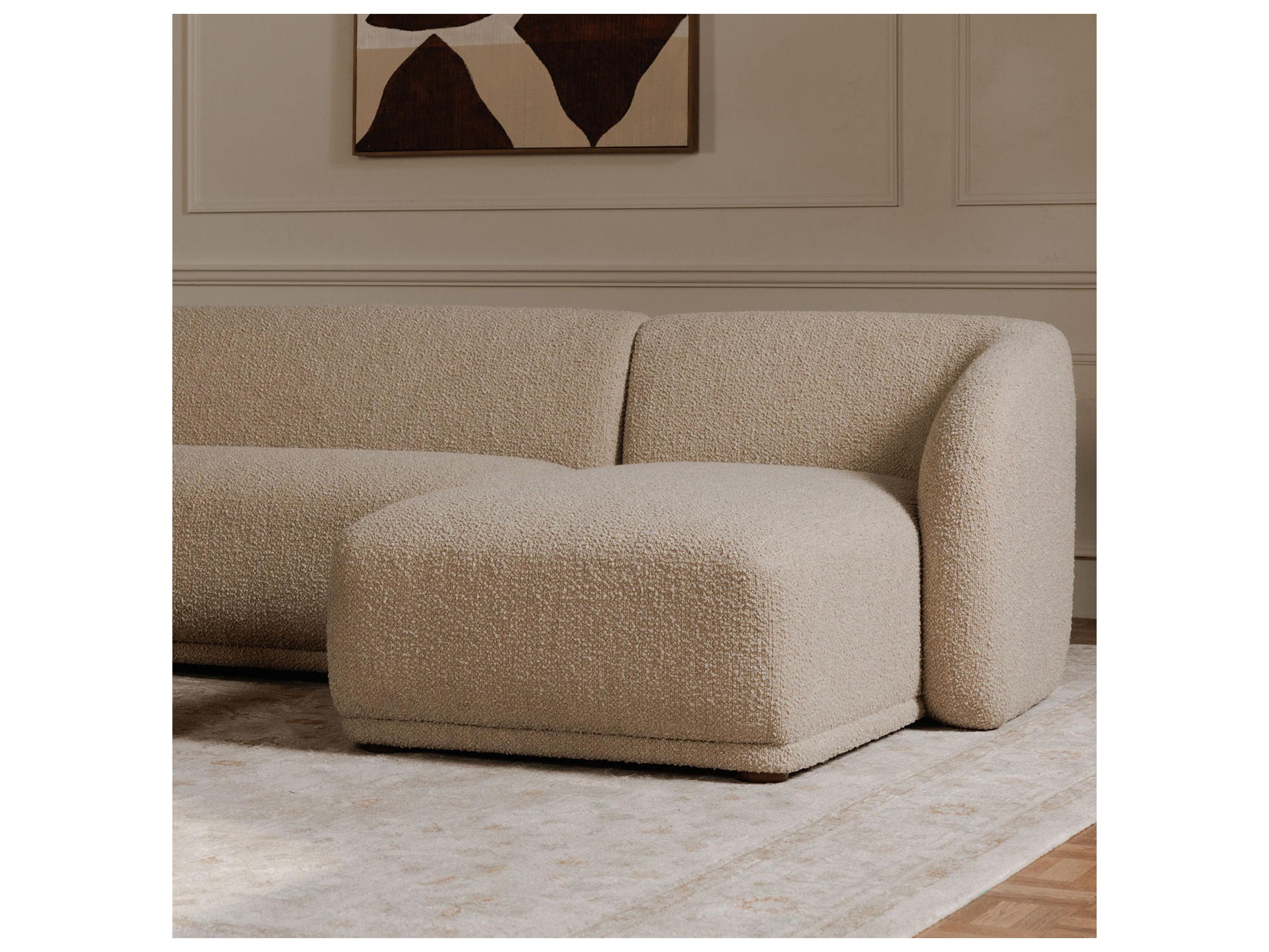 Moe's Home Faye Beige Upholstered Right Sectional Sofa