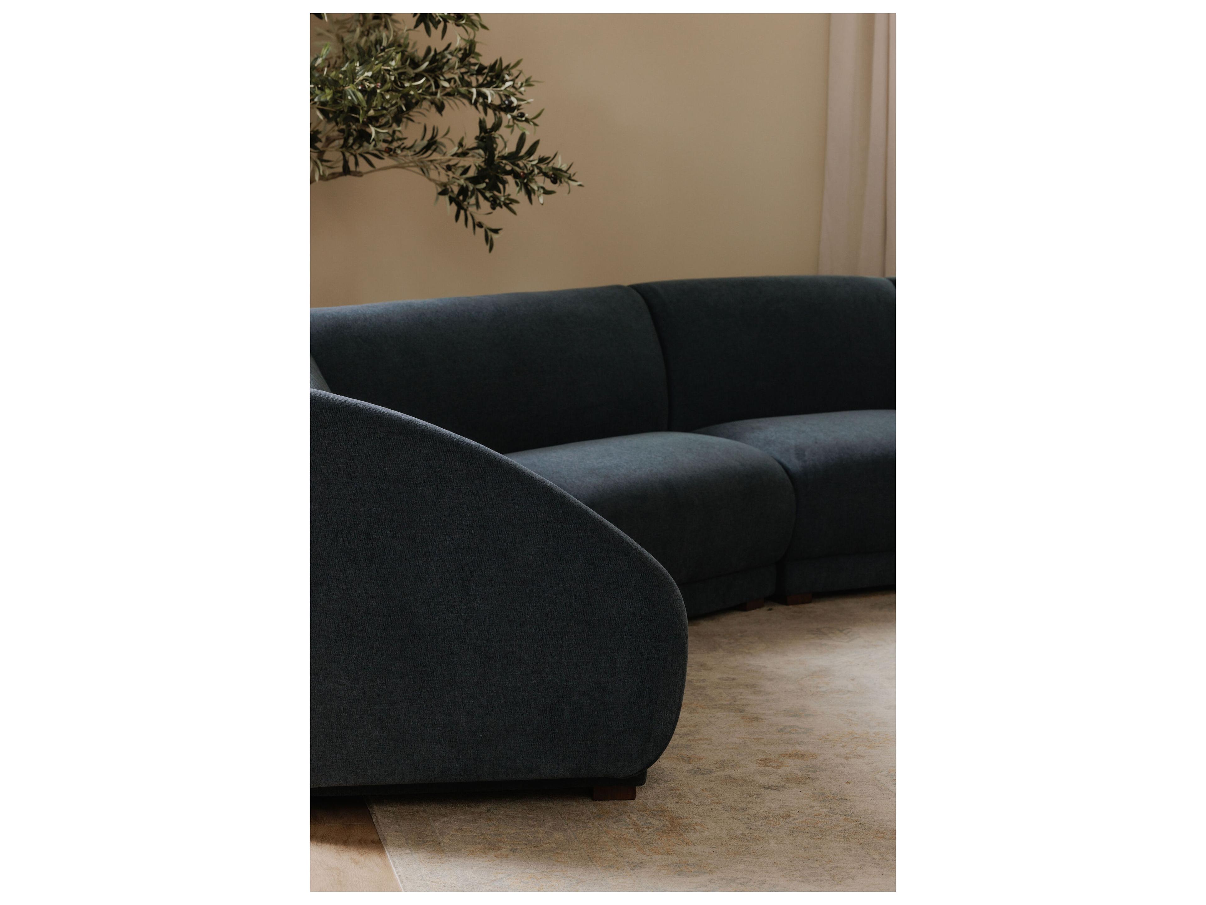 Moe's Home Fraser Left Arm Facing Blue Upholstered Sofa