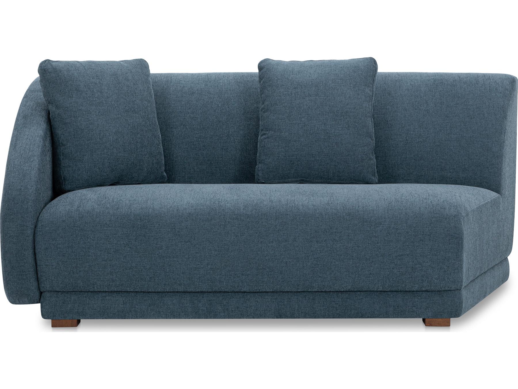 Moe's Home Fraser Left Arm Facing Blue Upholstered Sofa