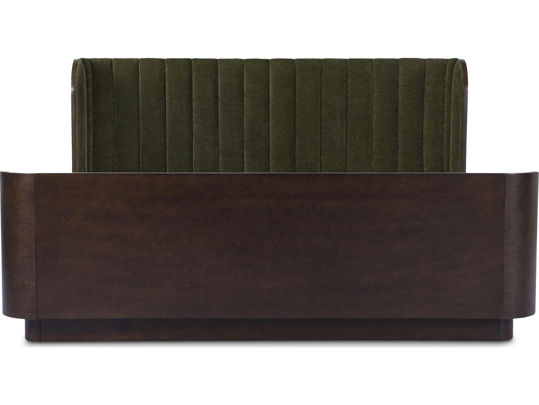 Moe's Home Scarlette Green Rubberwood Wood Queen Panel Bed