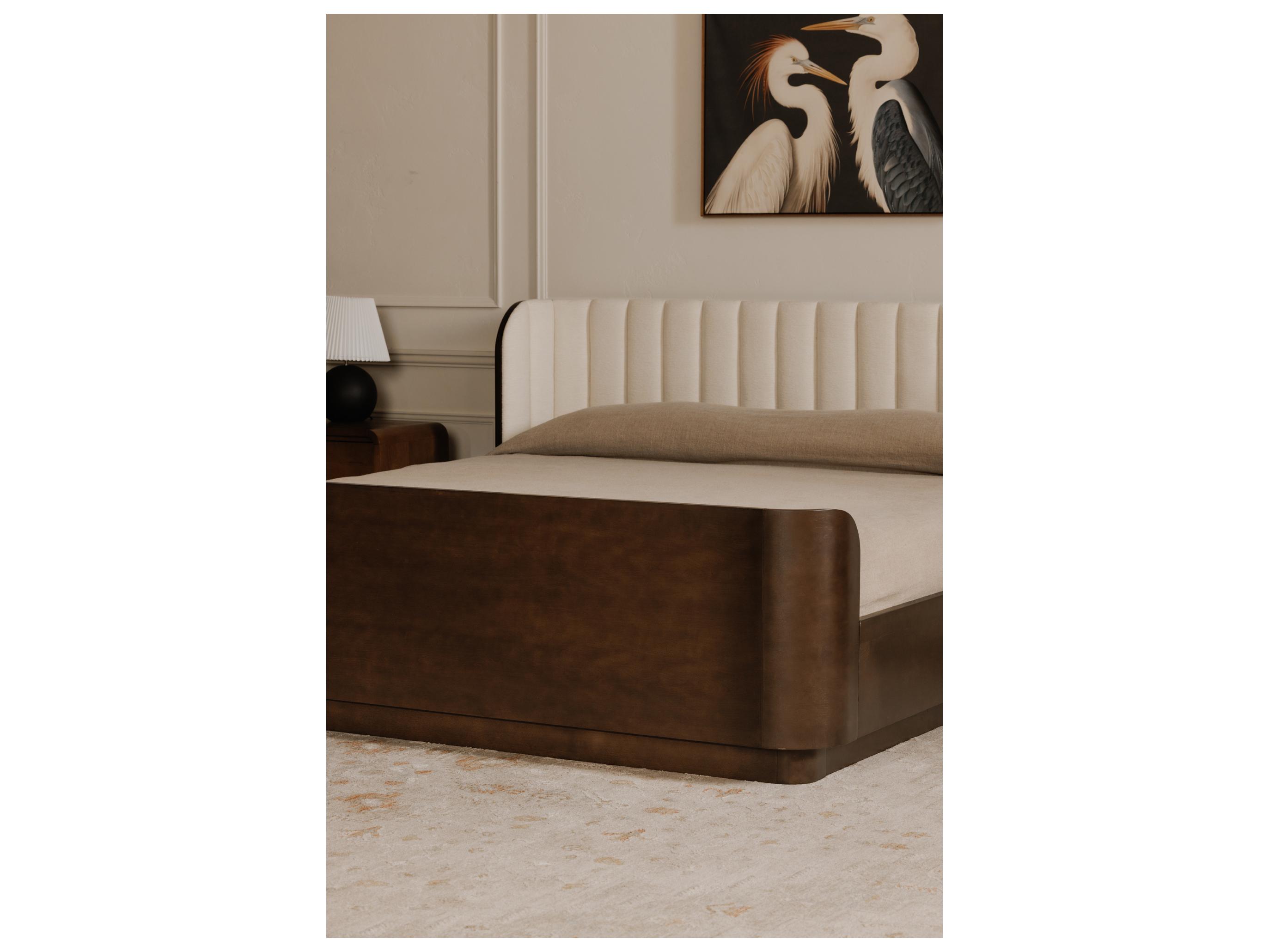 Moe's Home Scarlette White Rubberwood Wood King Panel Bed
