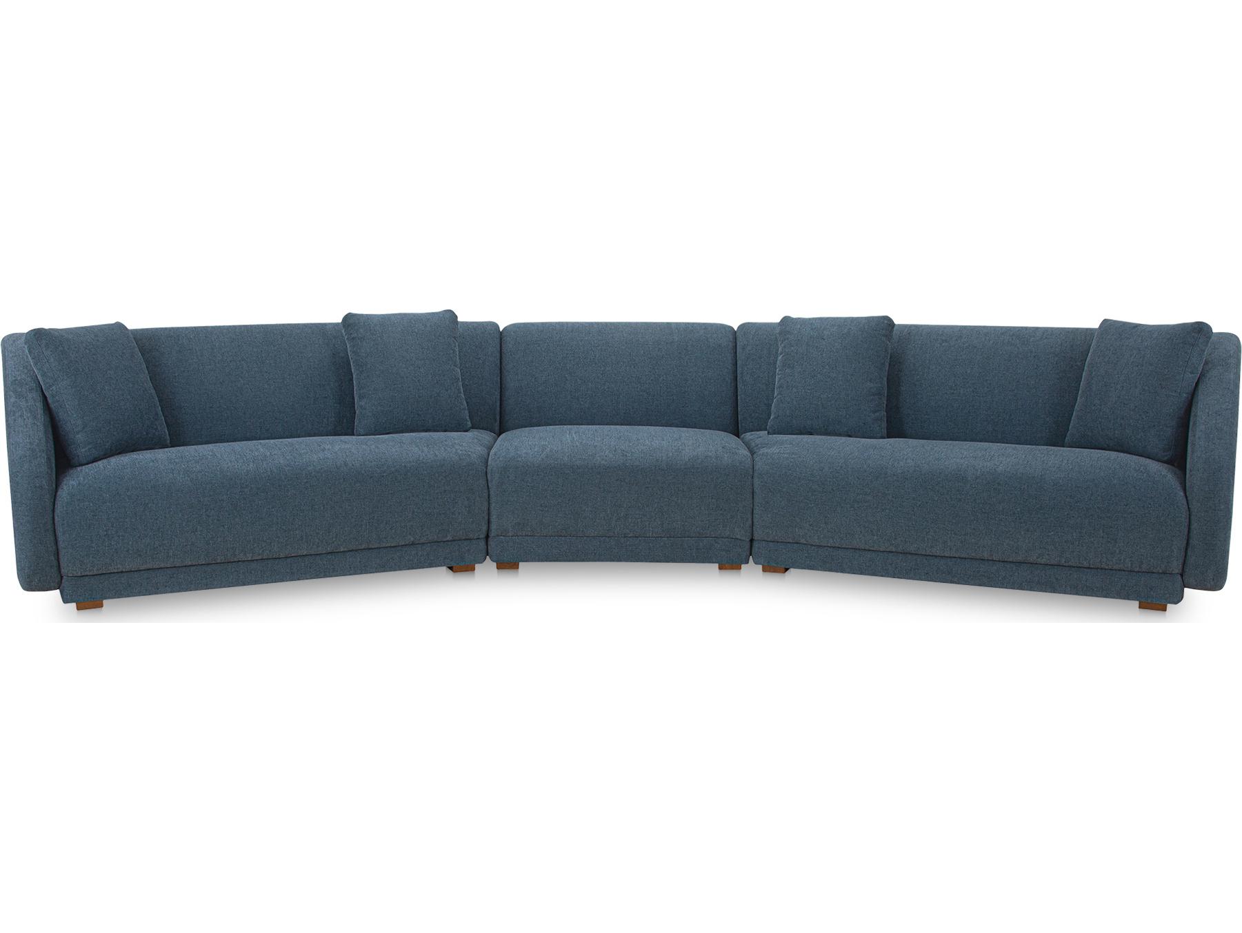 Moe's Home Fraser Blue Upholstered Sectional Sofa