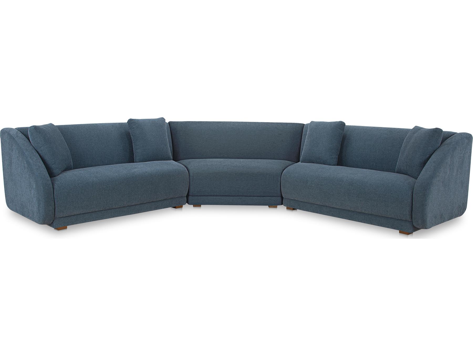 Moe's Home Fraser Blue Upholstered Sectional Sofa