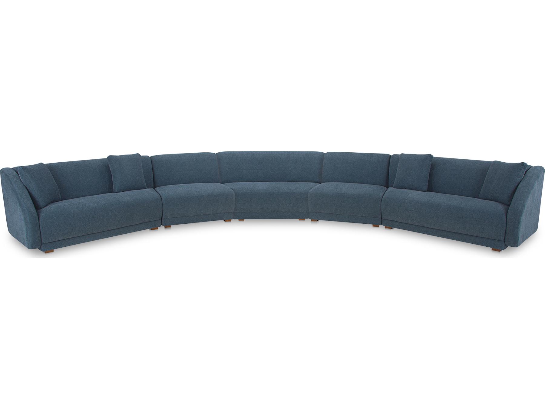 Moe's Home Fraser Blue Upholstered Sectional Sofa