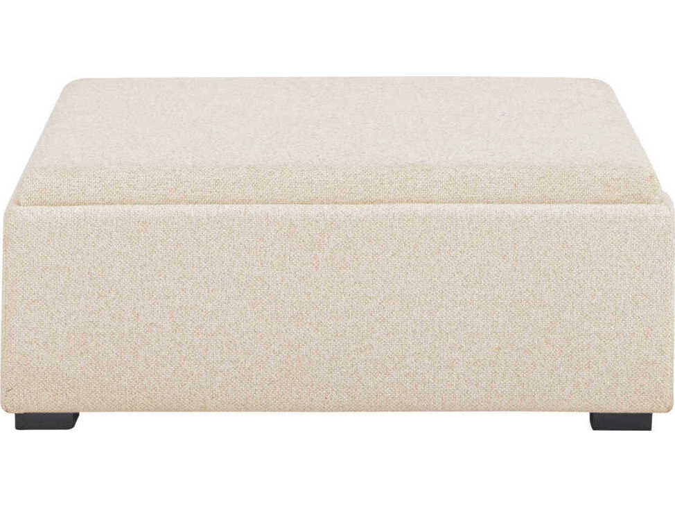 Moe's Home Montana White Upholstered Ottoman