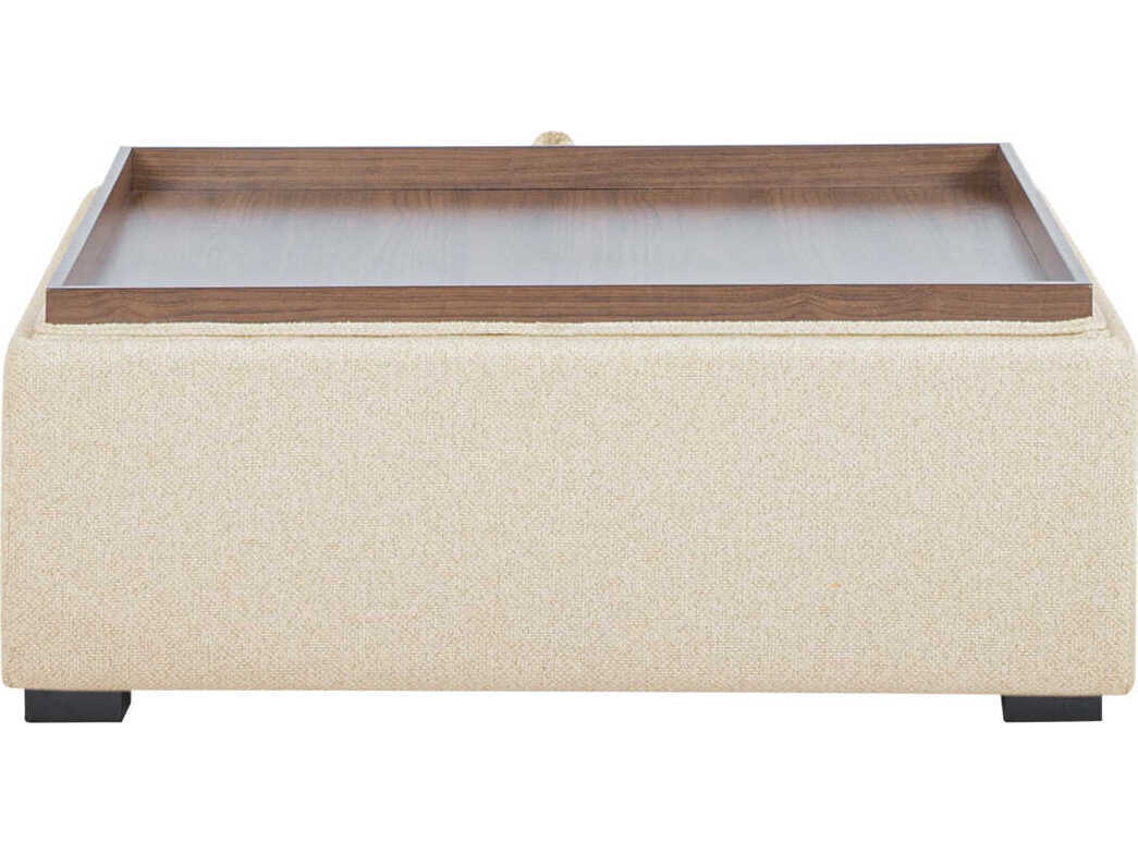 Moe's Home Montana White Upholstered Ottoman