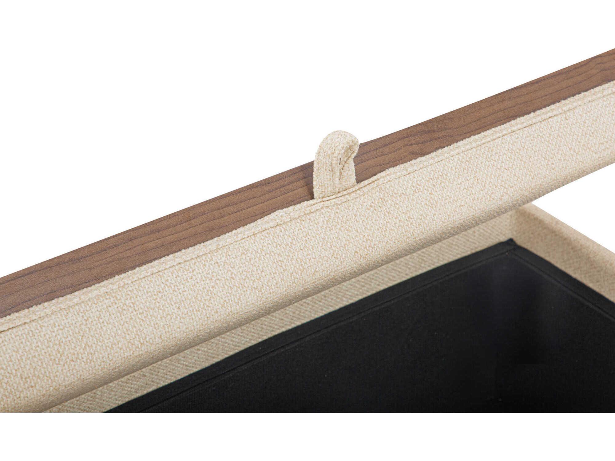 Moe's Home Montana White Upholstered Ottoman