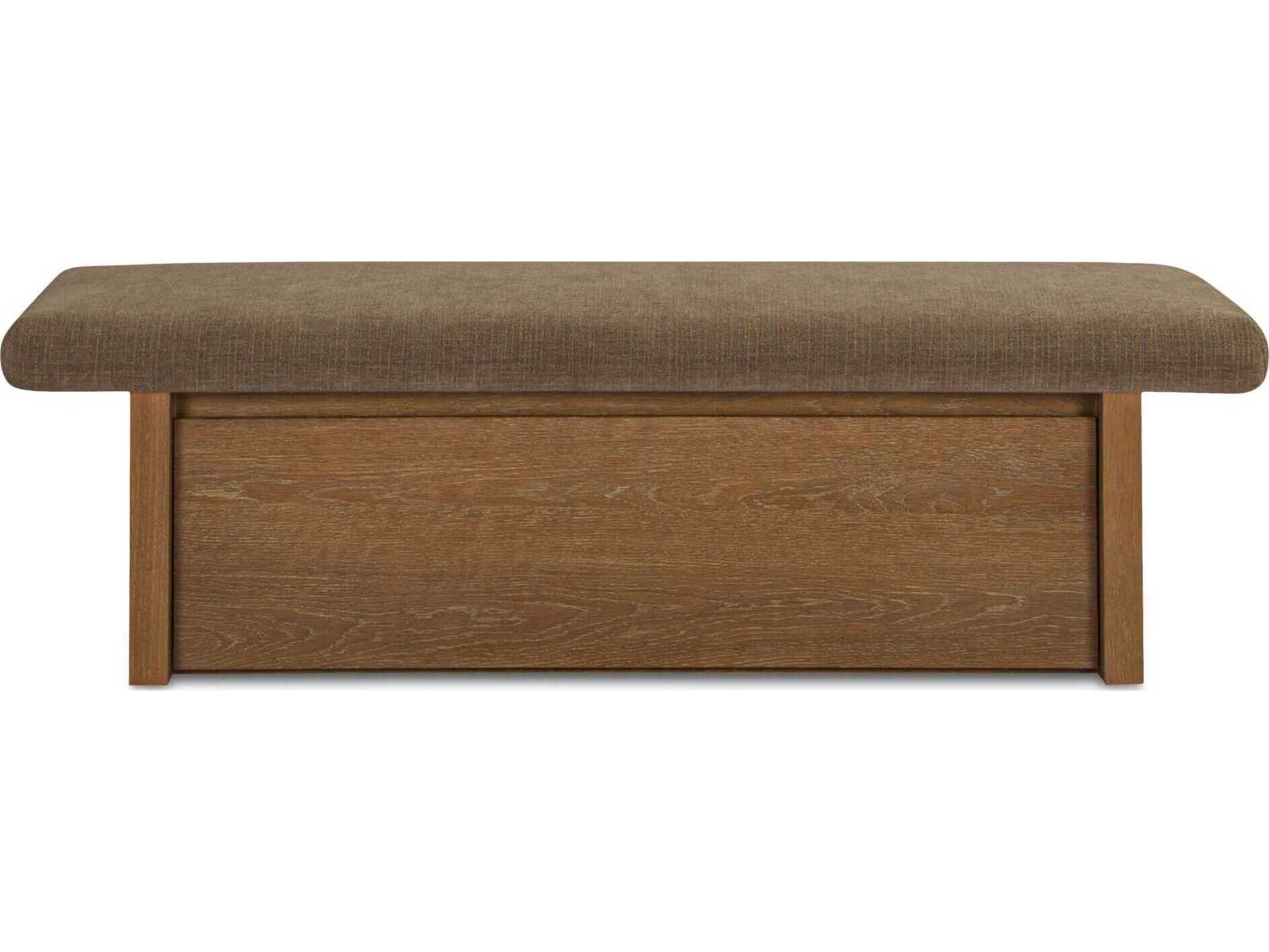 Moe's Home Gemma Taupe Brown Upholstered Accent Bench
