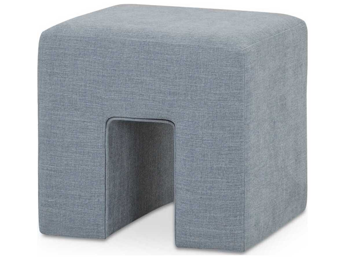 Moe's Home Aidy Light Blue Upholstered Accent Stool