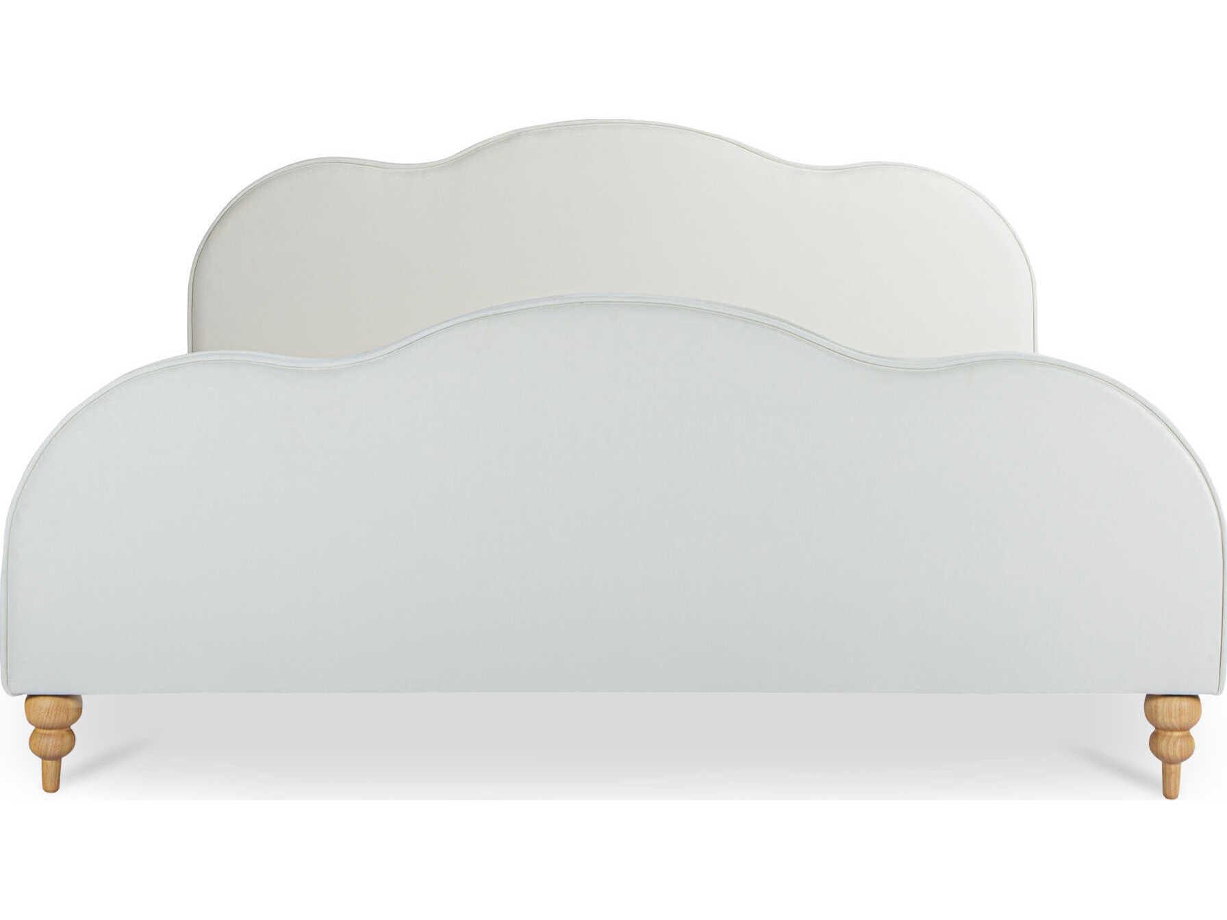 Moe's Home Jacqueline White Ash Wood Upholstered King Panel Bed