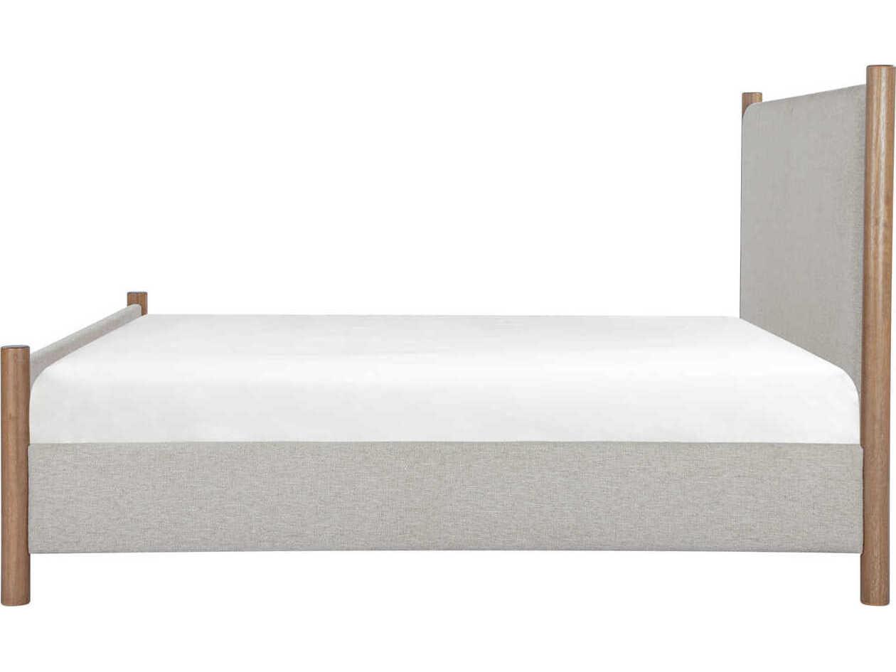 Moe's Home Warren Beige Plywood Upholstered King Four Poster Bed