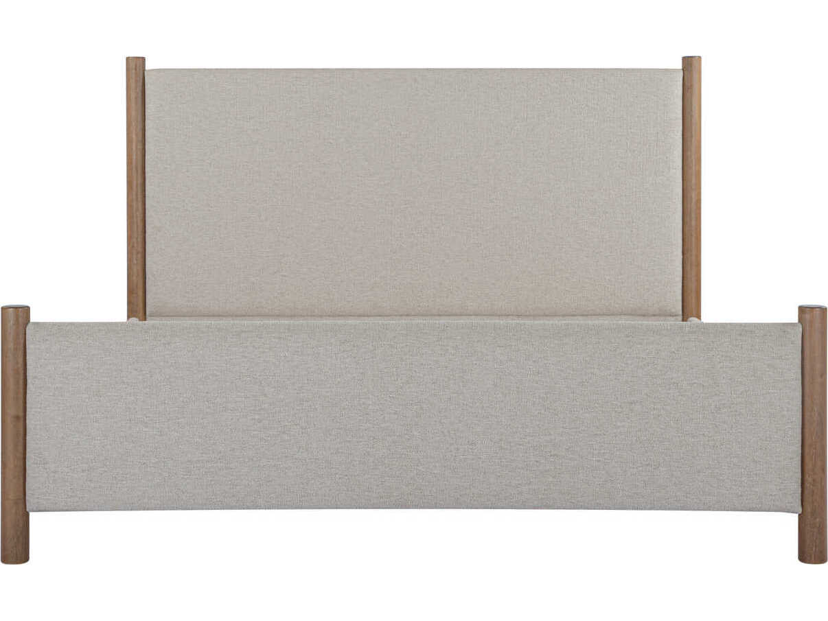 Moe's Home Warren Beige Plywood Upholstered Queen Four Poster Bed