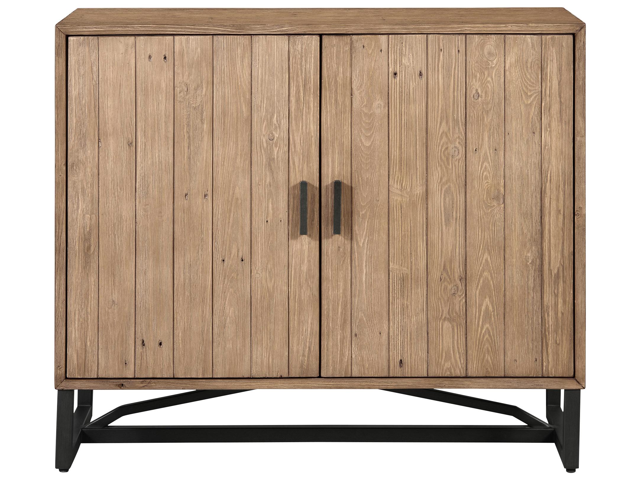 Moe's Home Sierra Natural Brown Black Pine Wood Accent Chest