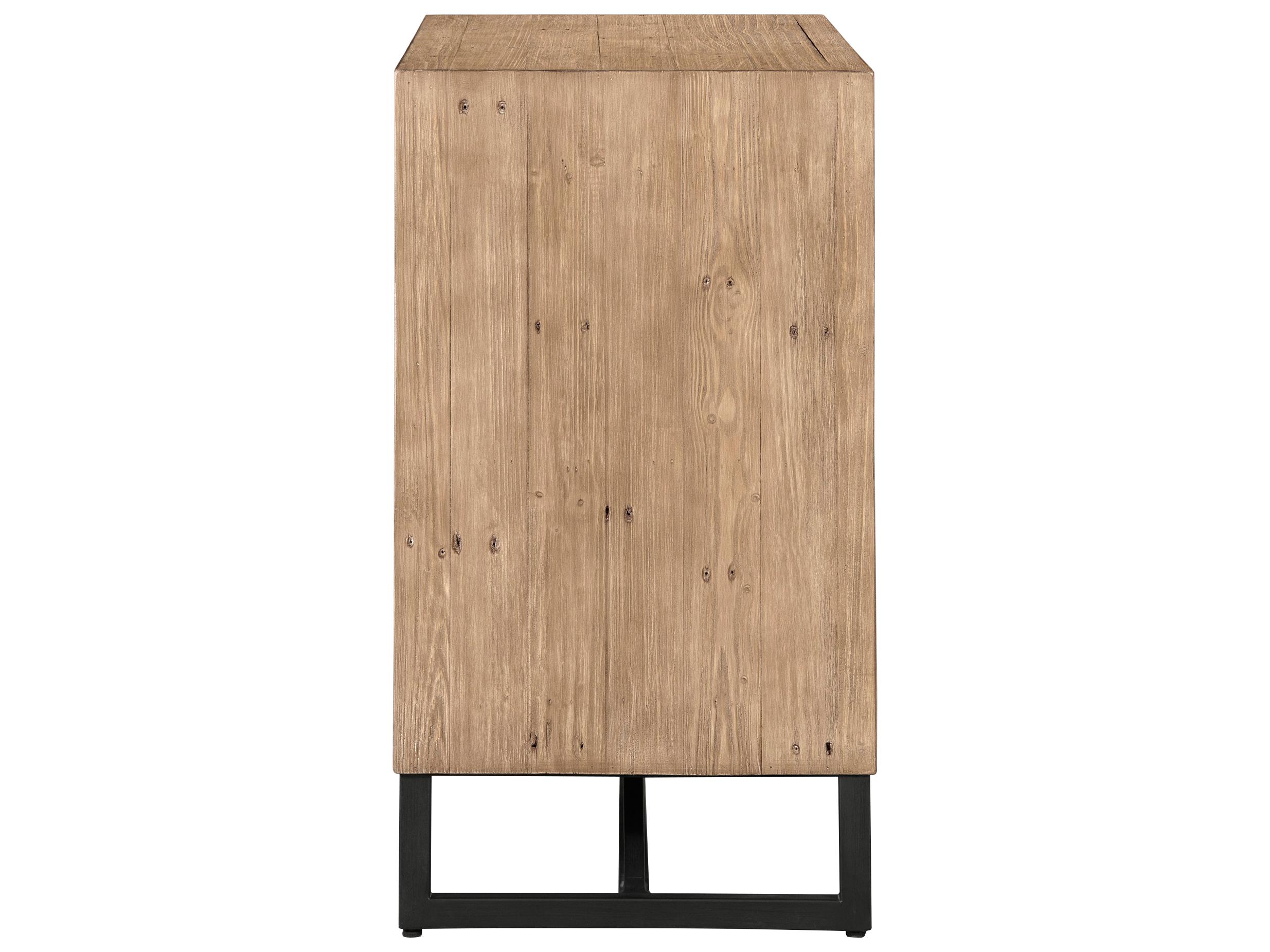 Moe's Home Sierra Natural Brown Black Pine Wood Accent Chest