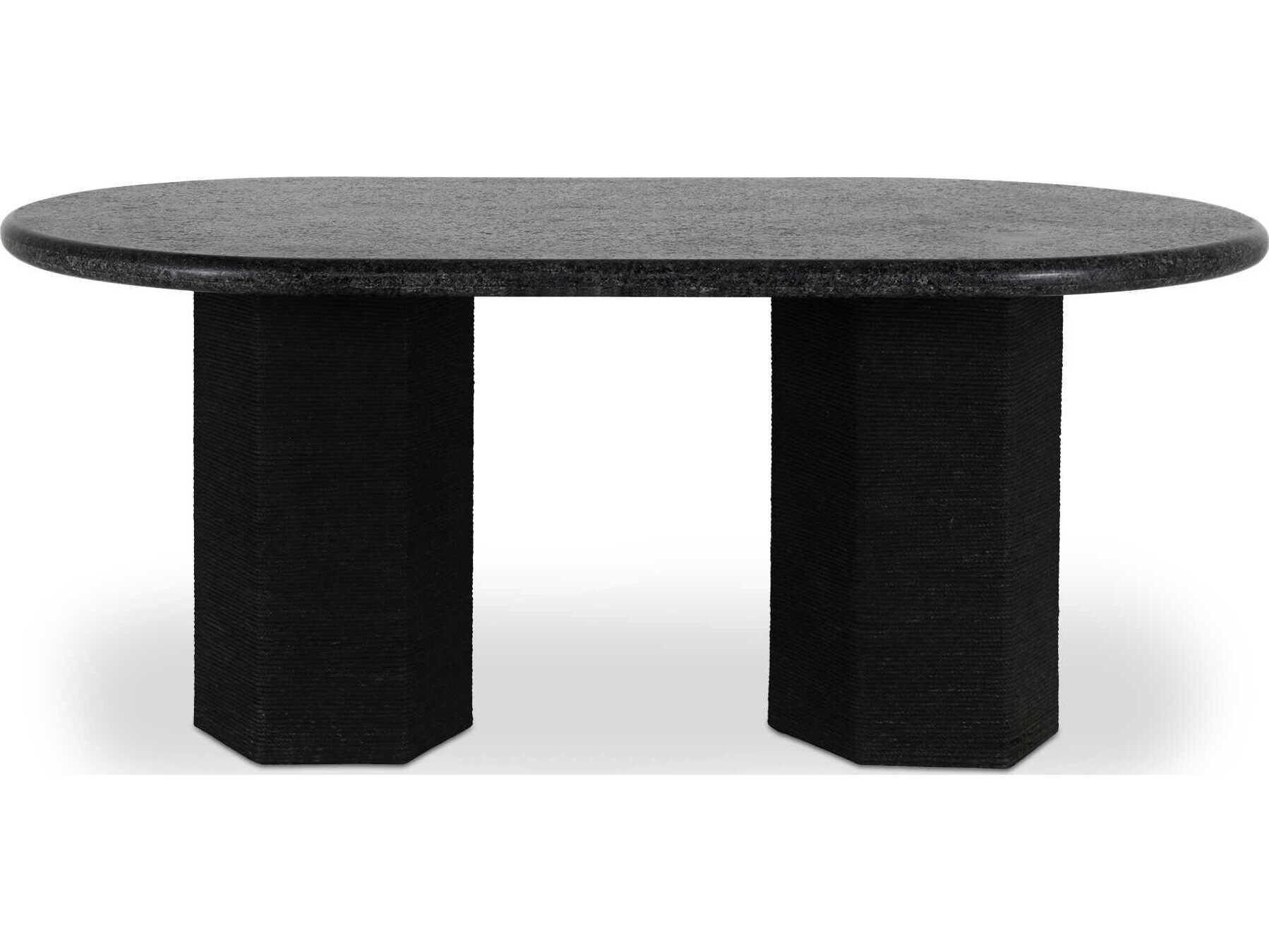 Moe's Home Sartoria Oval Stone Black Dining Table