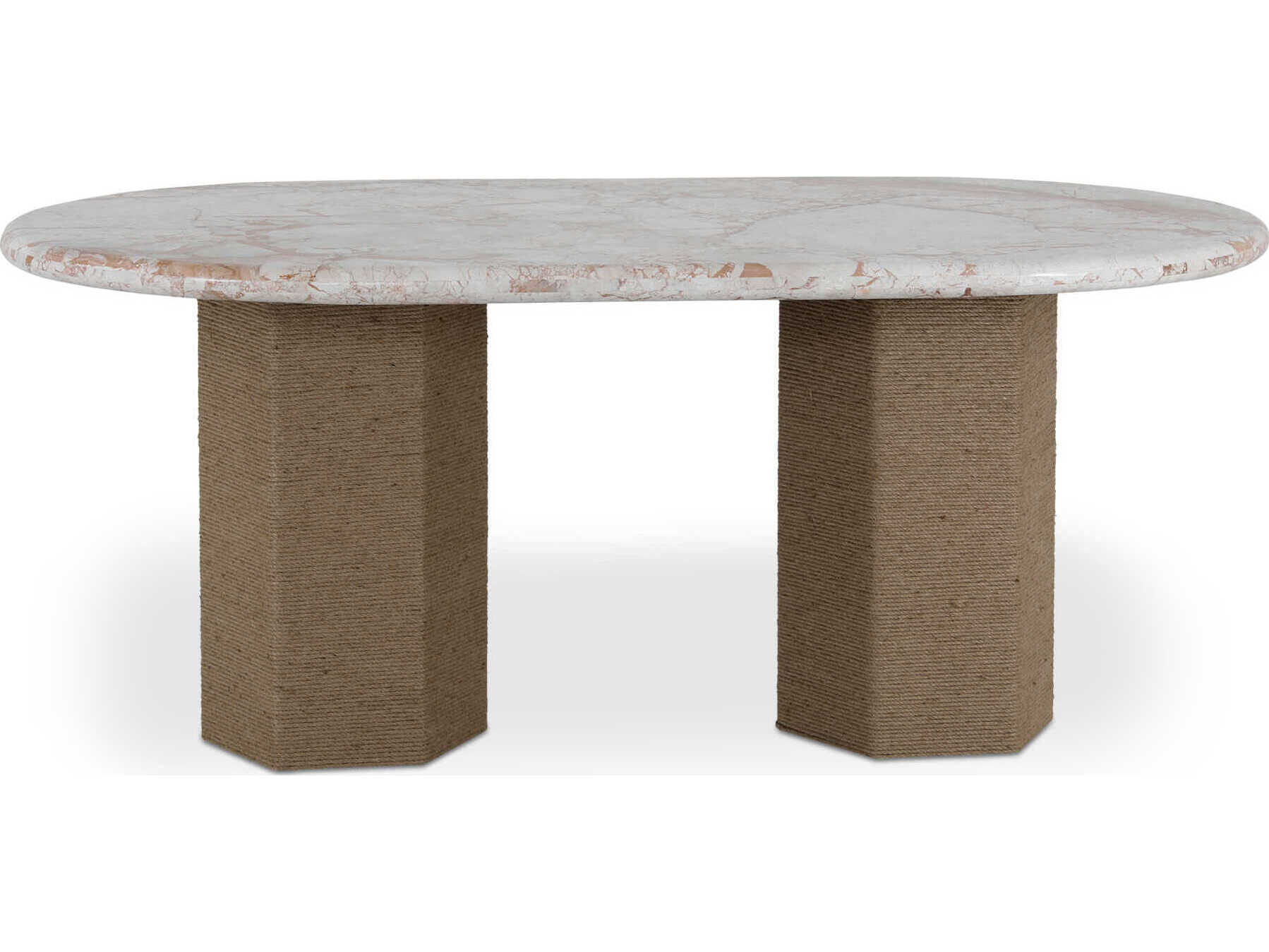 Moe's Home Sartoria Oval Marble Beige Dining Table