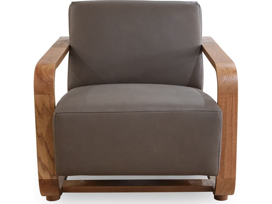 Moe's Home Eckersley Gray Leather Accent Chair